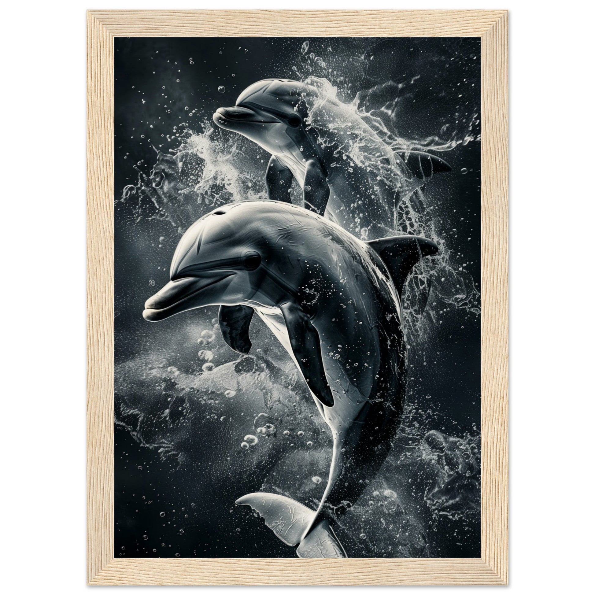 Poster Animaux Dauphin ( 21x29.7-cm-Bois-clair)