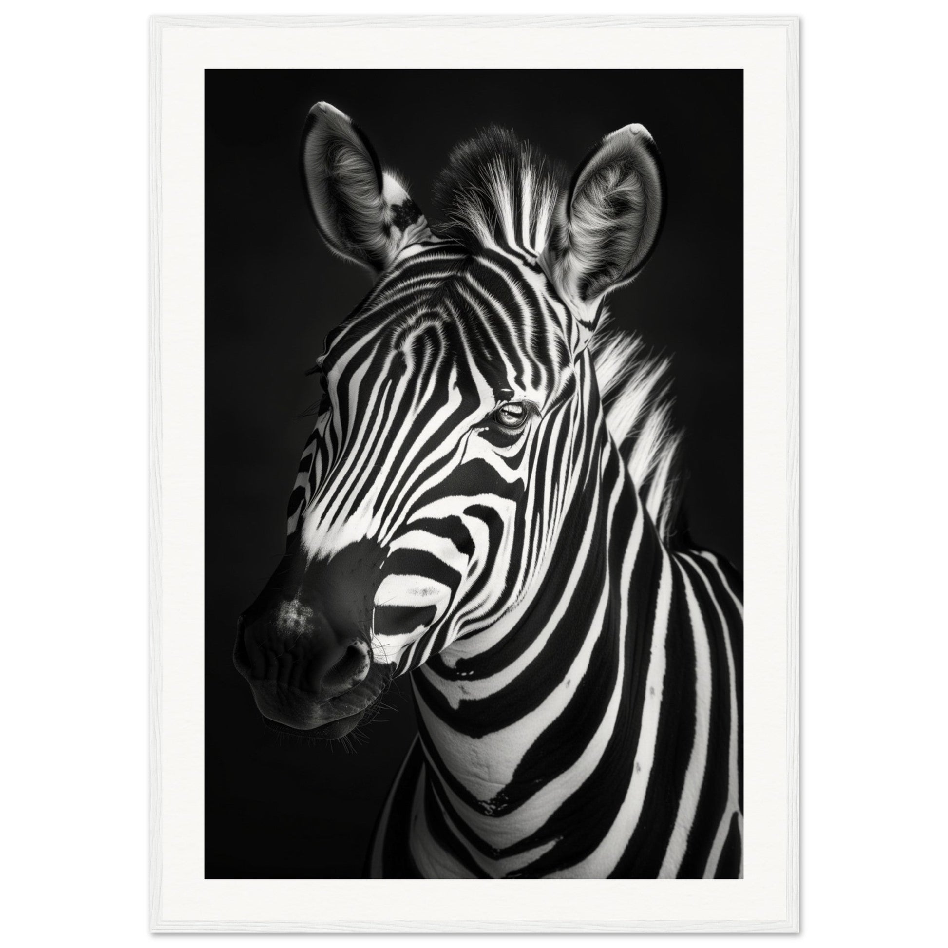 Poster Animaux Noir Et Blanc ( 70x100-cm-Bois-blanc)