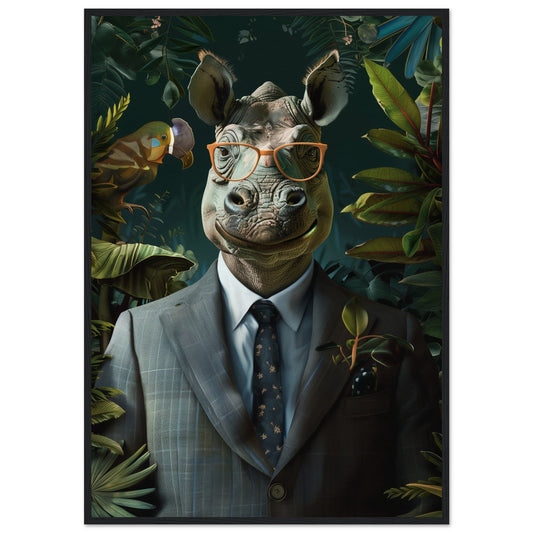 Poster Animaux Rigolo ( 70x100-cm-Bois-noir)