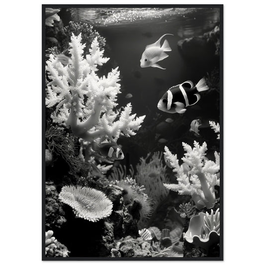 Poster Aquarium Noir ( 70x100-cm-Bois-noir)