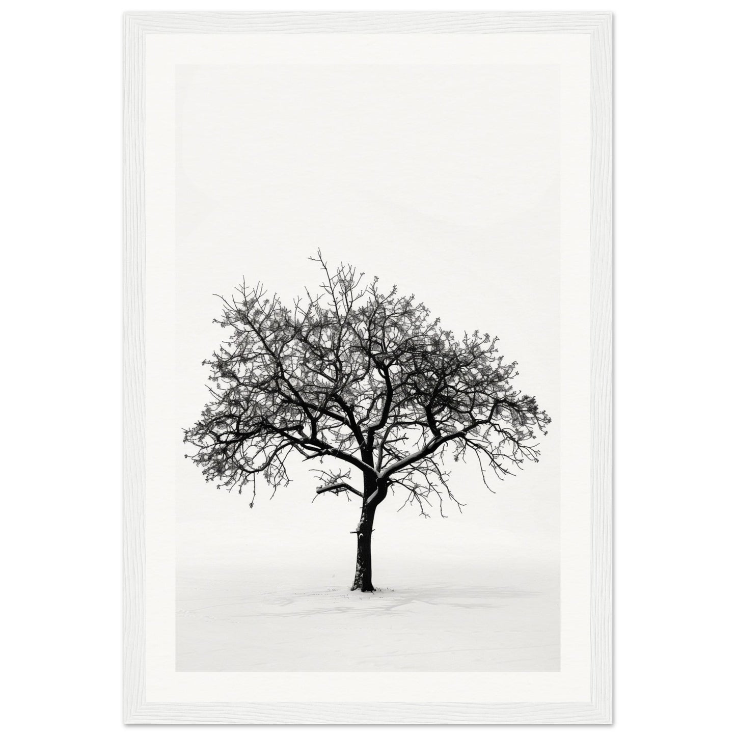 Poster Arbre Noir et Blanc ( 30x45-cm-Bois-blanc)