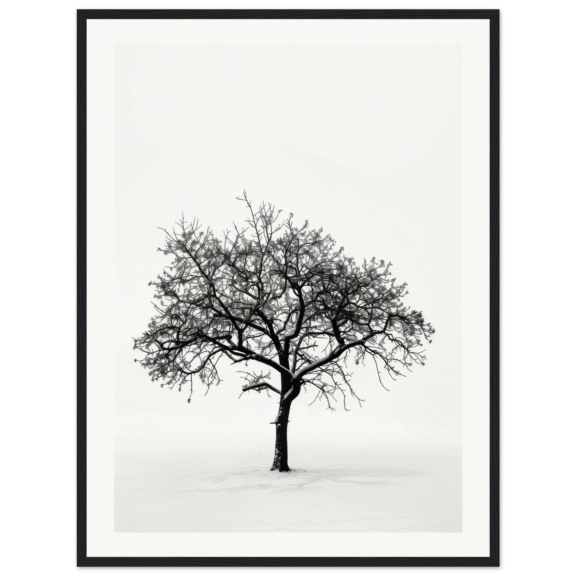 Poster Arbre Noir et Blanc ( 60x80-cm-Bois-noir)