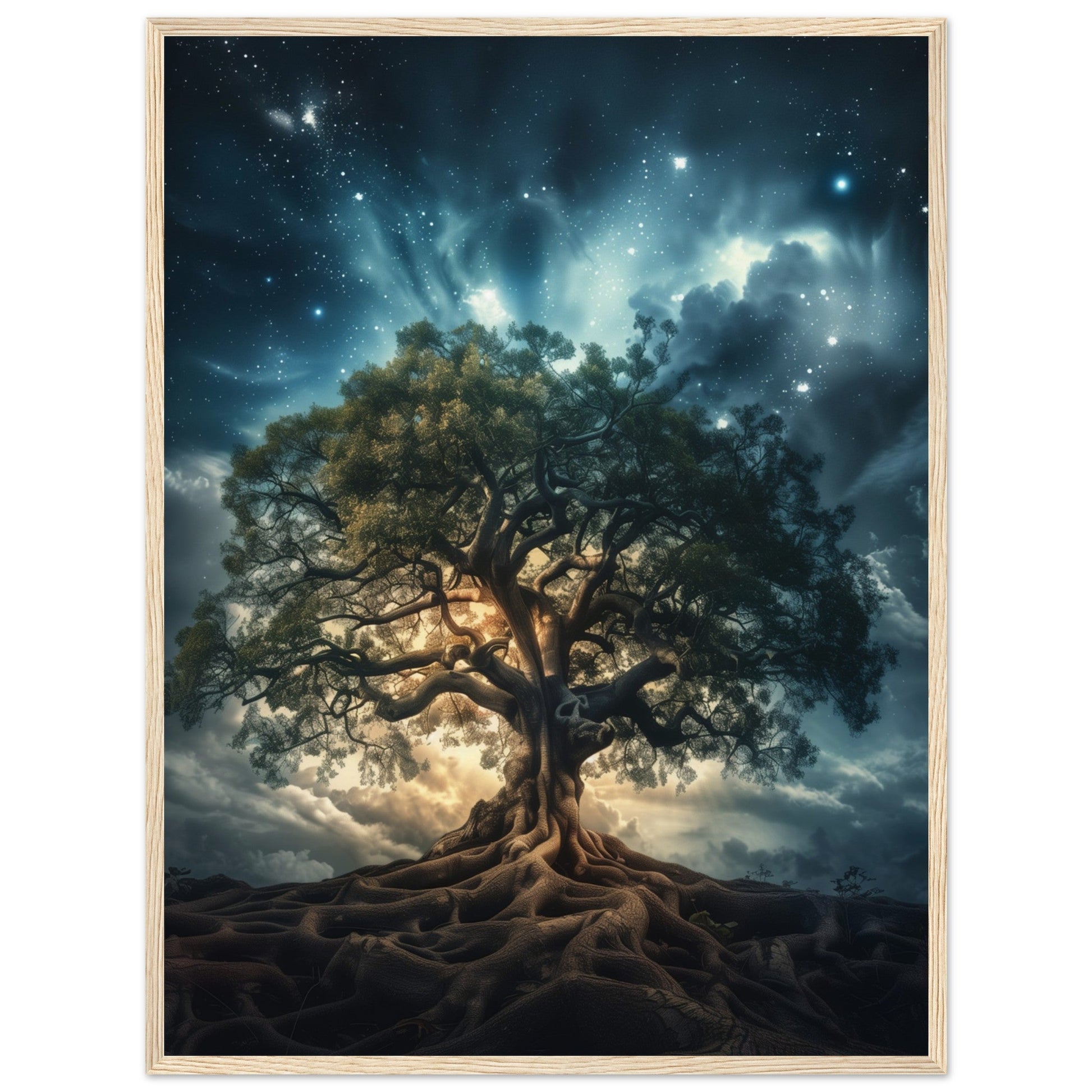 Poster Arbre de Vie ( 60x80-cm-Bois-clair)