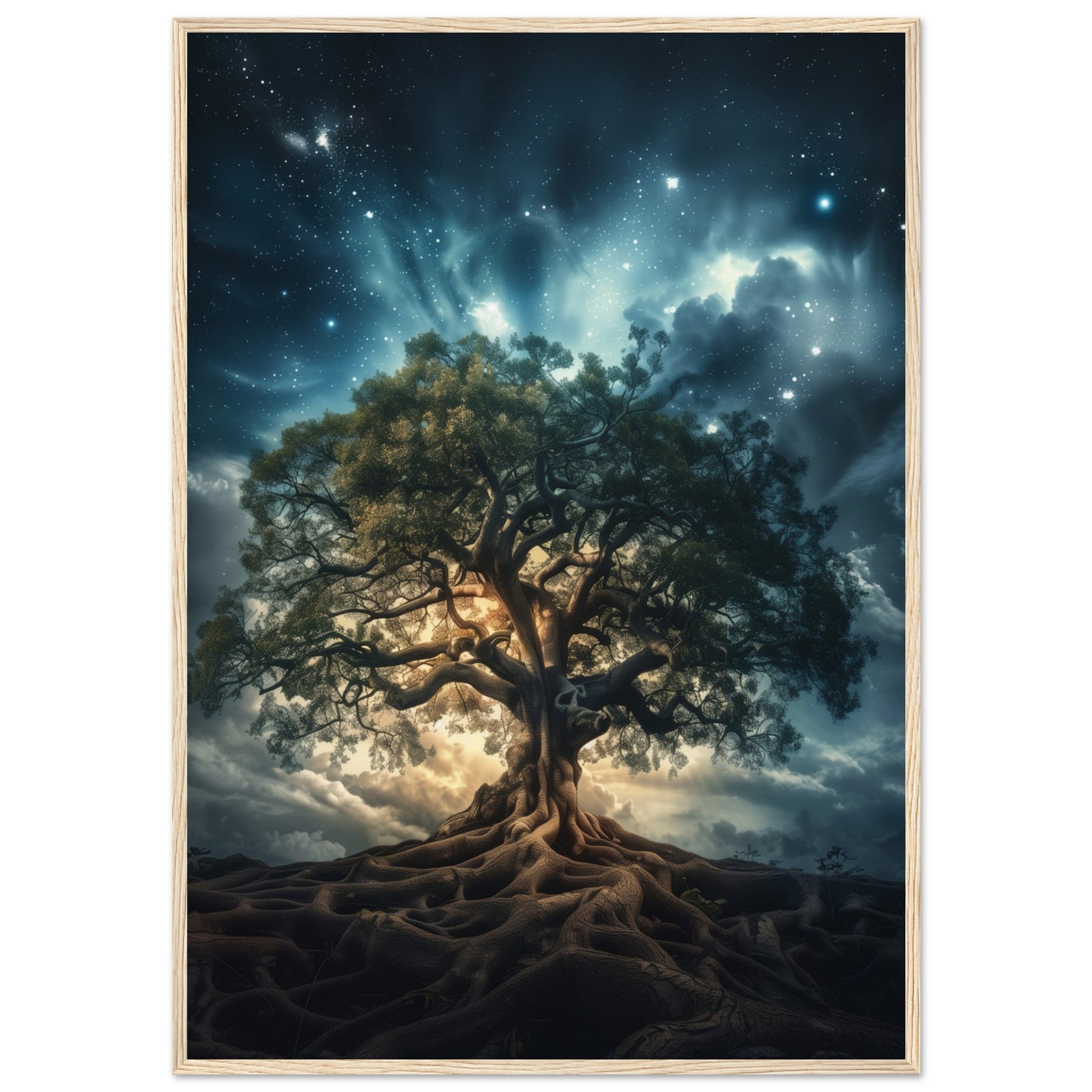 Poster Arbre de Vie ( 70x100-cm-Bois-clair)