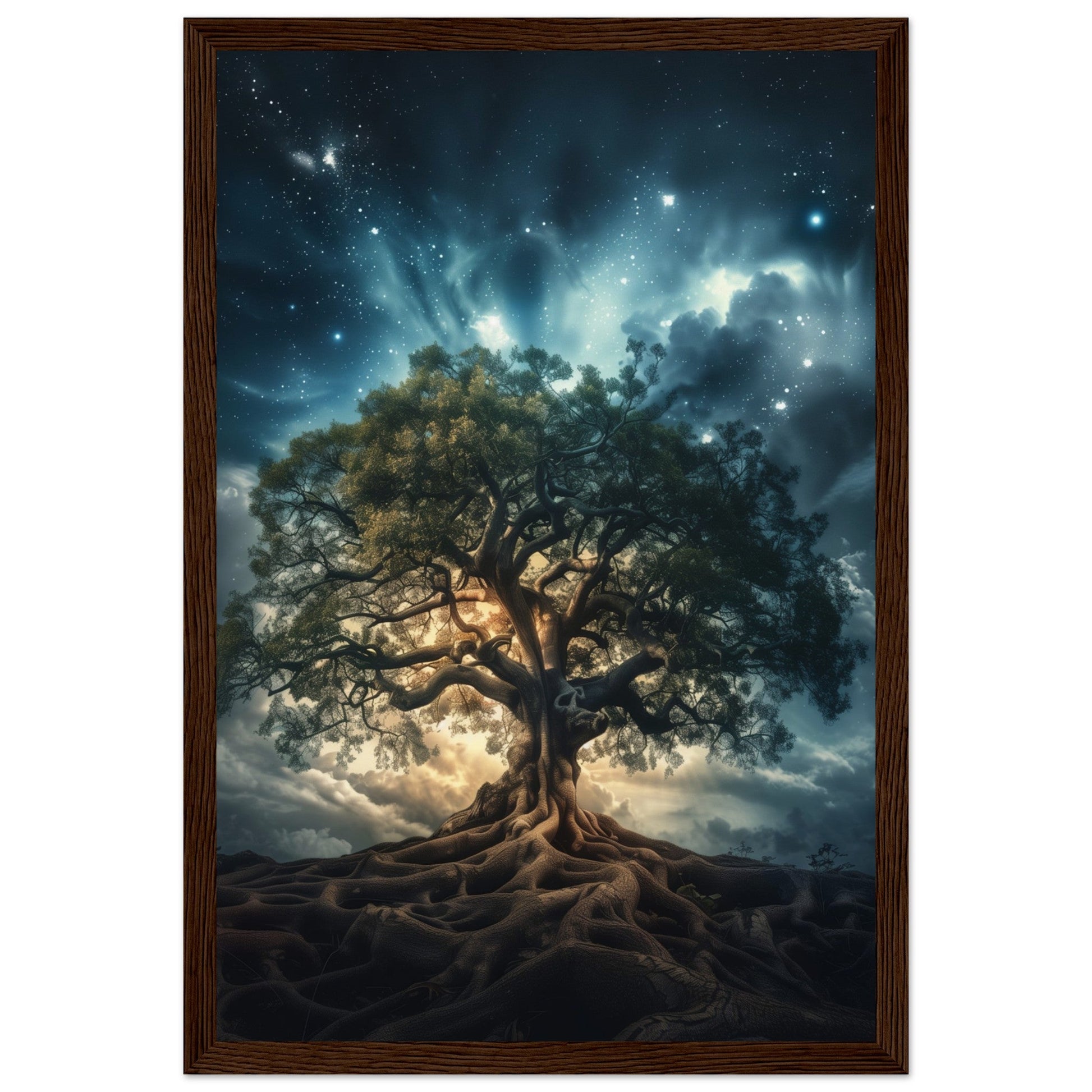 Poster Arbre de Vie ( 30x45-cm-Bois-foncé)