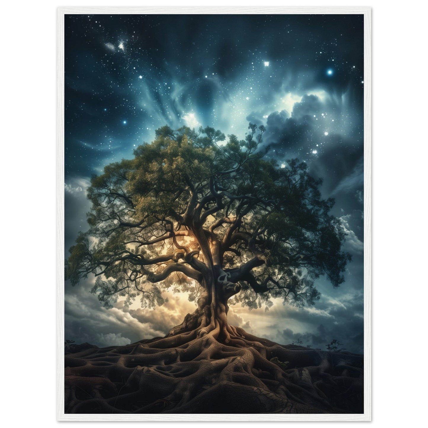 Poster Arbre de Vie ( 60x80-cm-Bois-blanc)