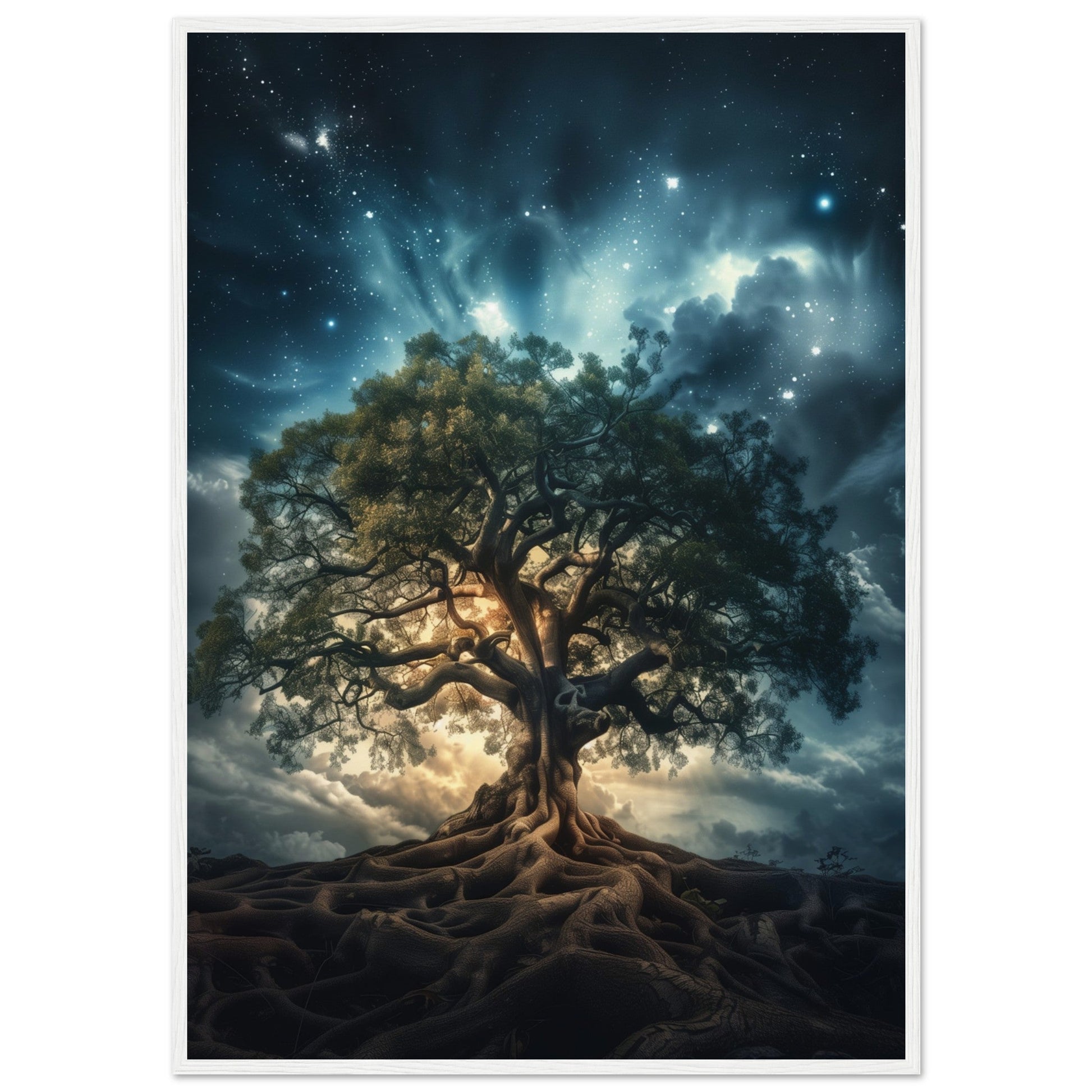 Poster Arbre de Vie ( 70x100-cm-Bois-blanc)