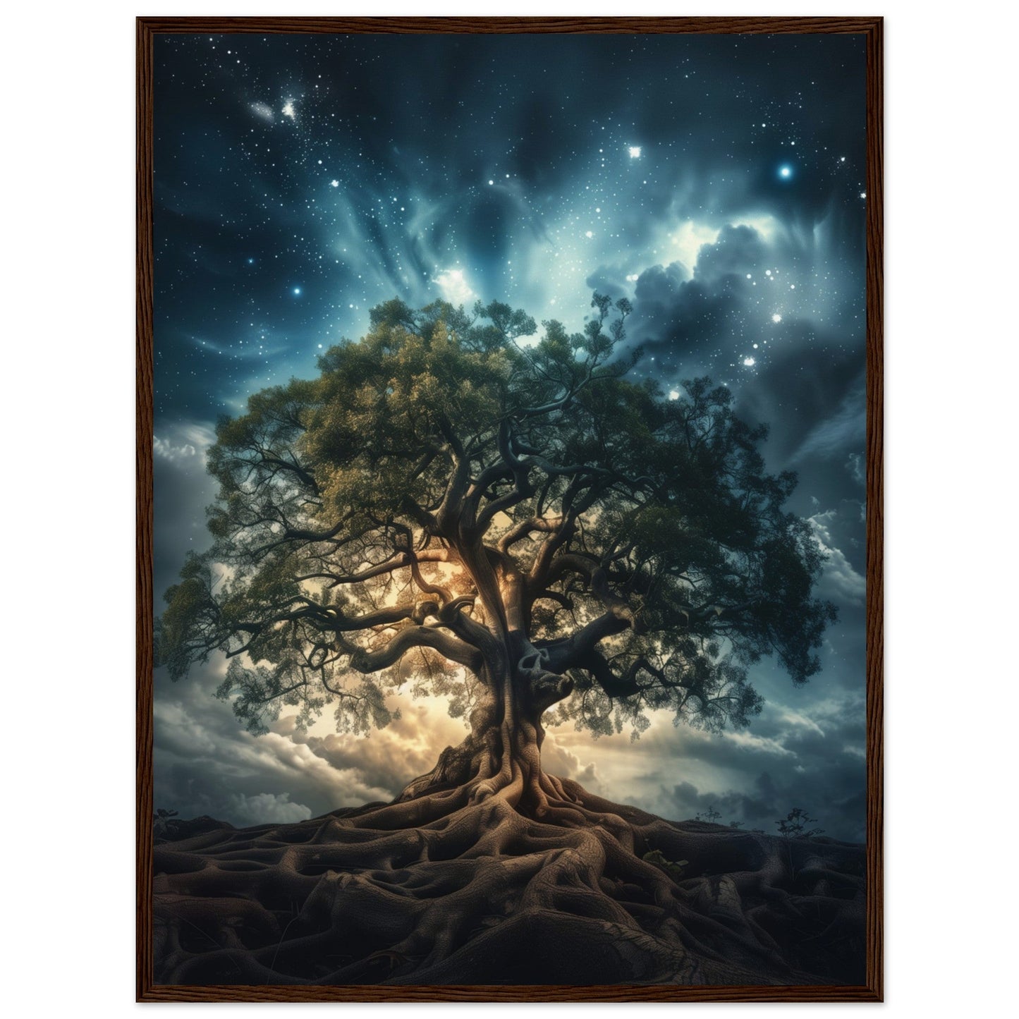 Poster Arbre de Vie ( 60x80-cm-Bois-foncé)