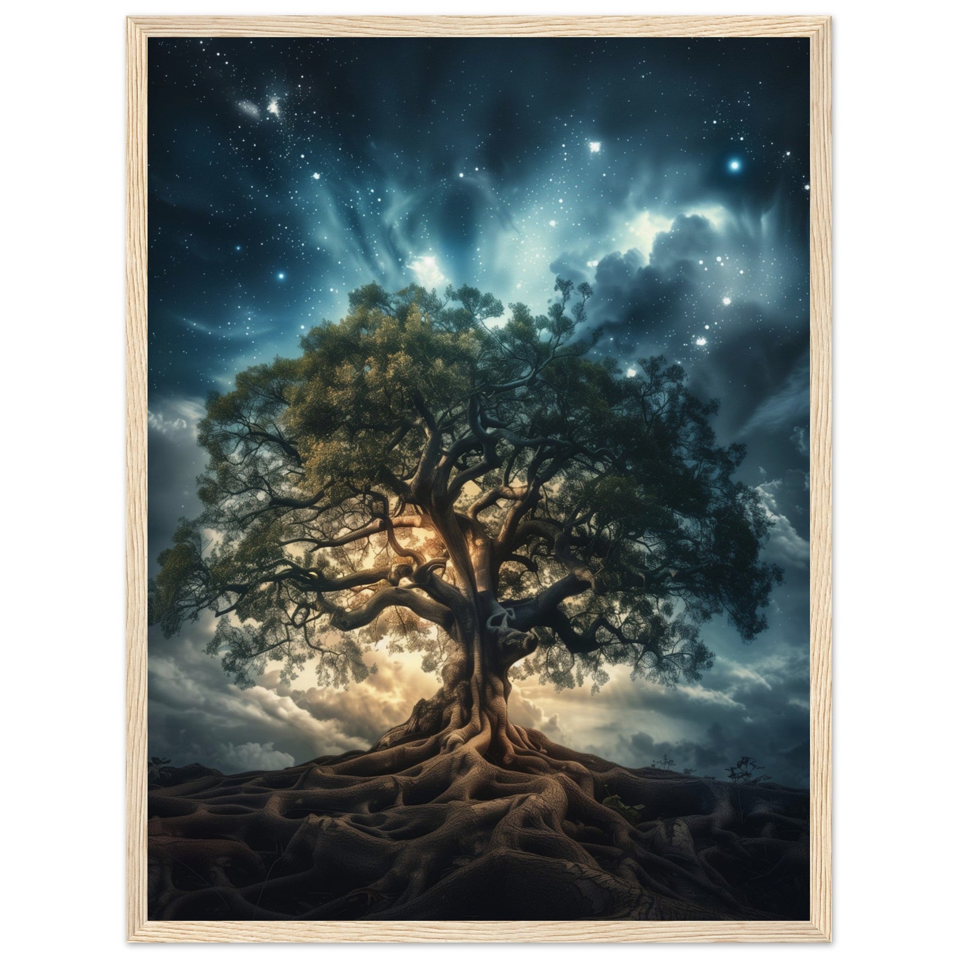 Poster Arbre de Vie ( 45x60-cm-Bois-clair)