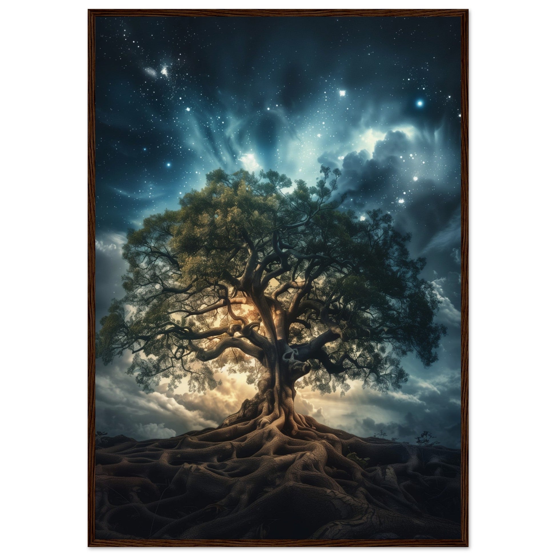 Poster Arbre de Vie ( 70x100-cm-Bois-foncé)