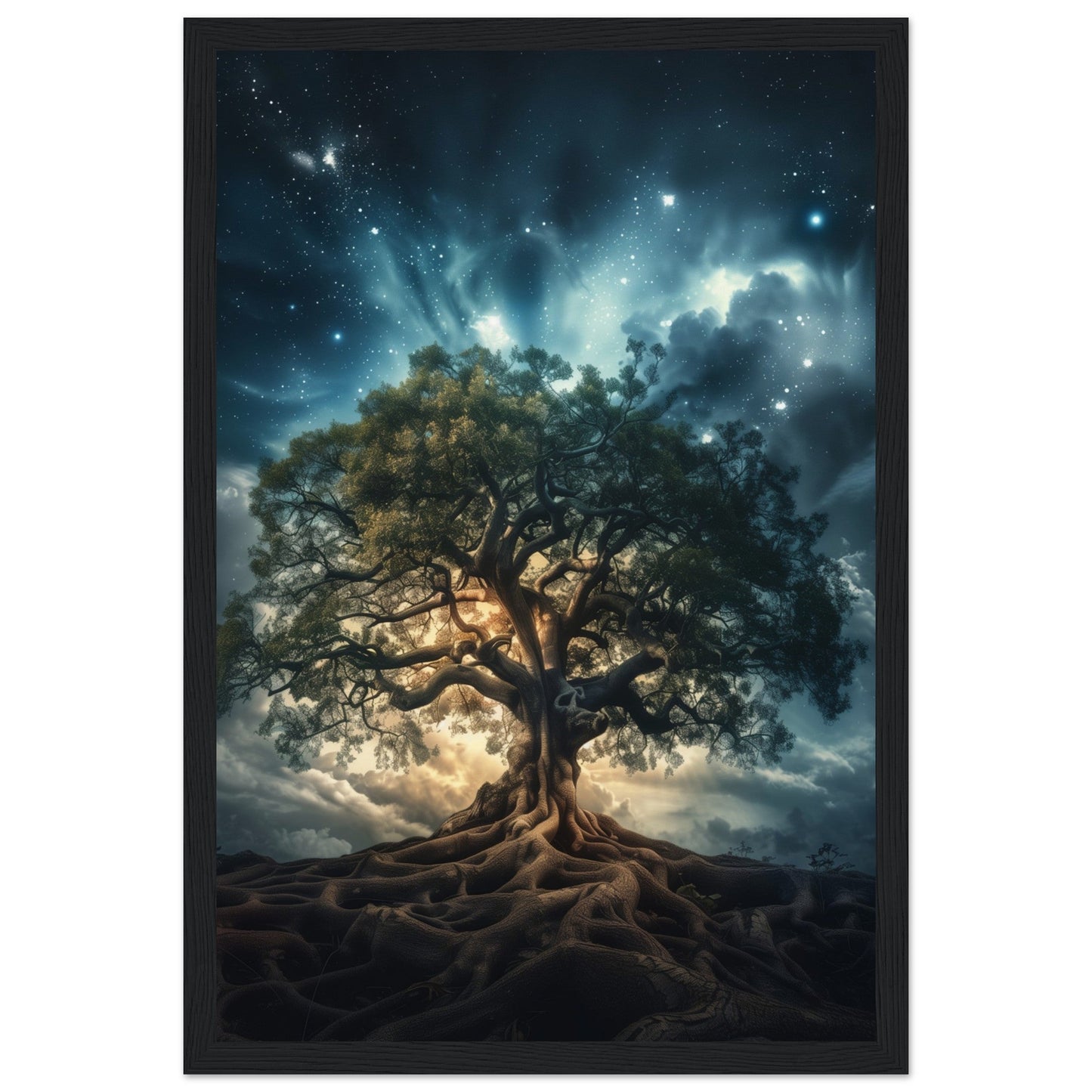 Poster Arbre de Vie ( 30x45-cm-Bois-noir)