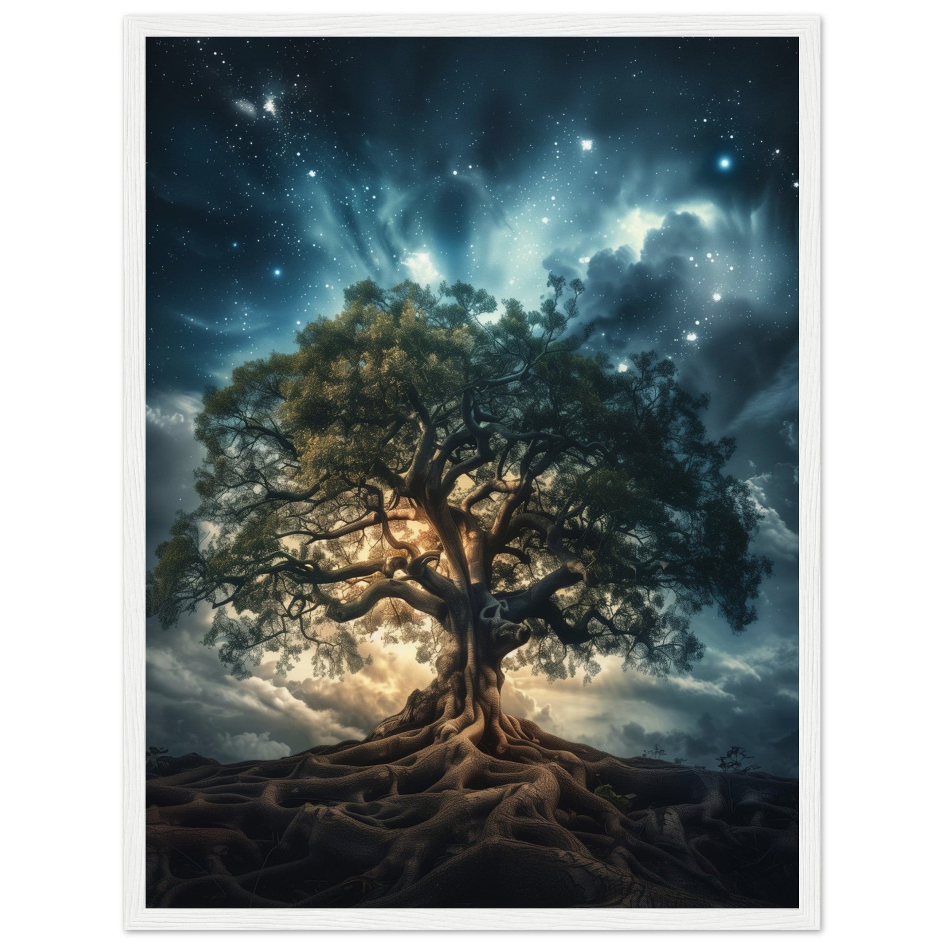 Poster Arbre de Vie ( 45x60-cm-Bois-blanc)