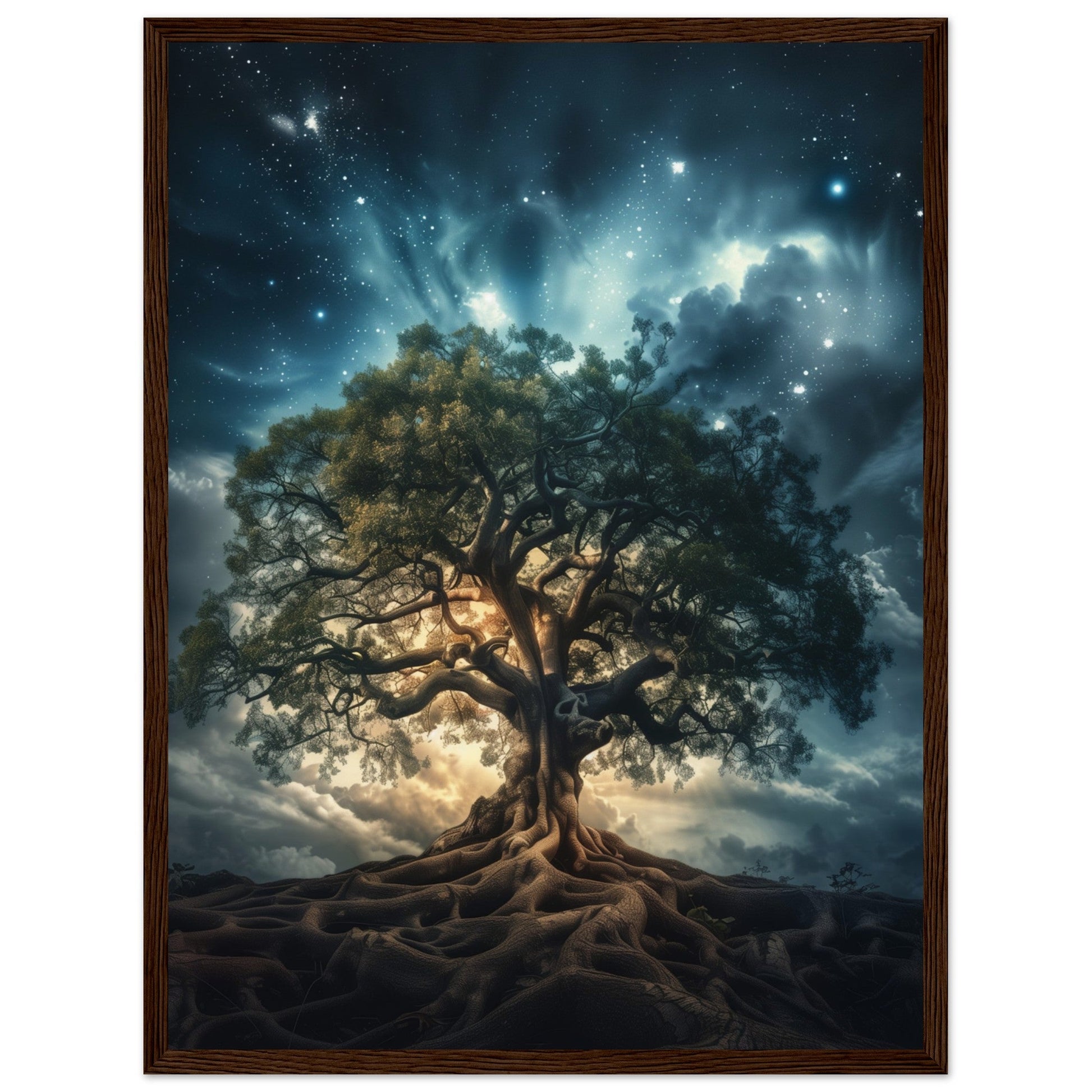 Poster Arbre de Vie ( 45x60-cm-Bois-foncé)