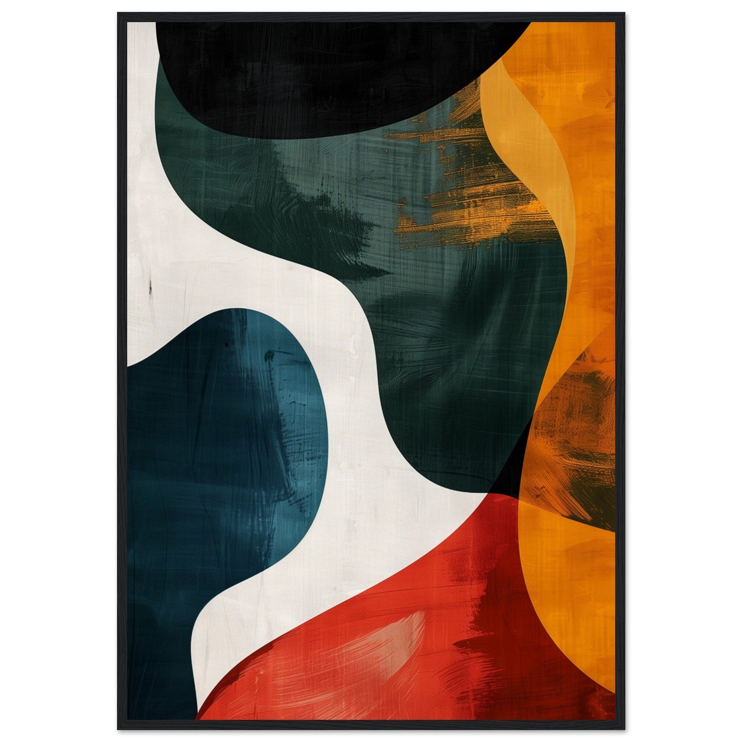 Poster Art Abstrait ( 70x100-cm-Bois-noir)