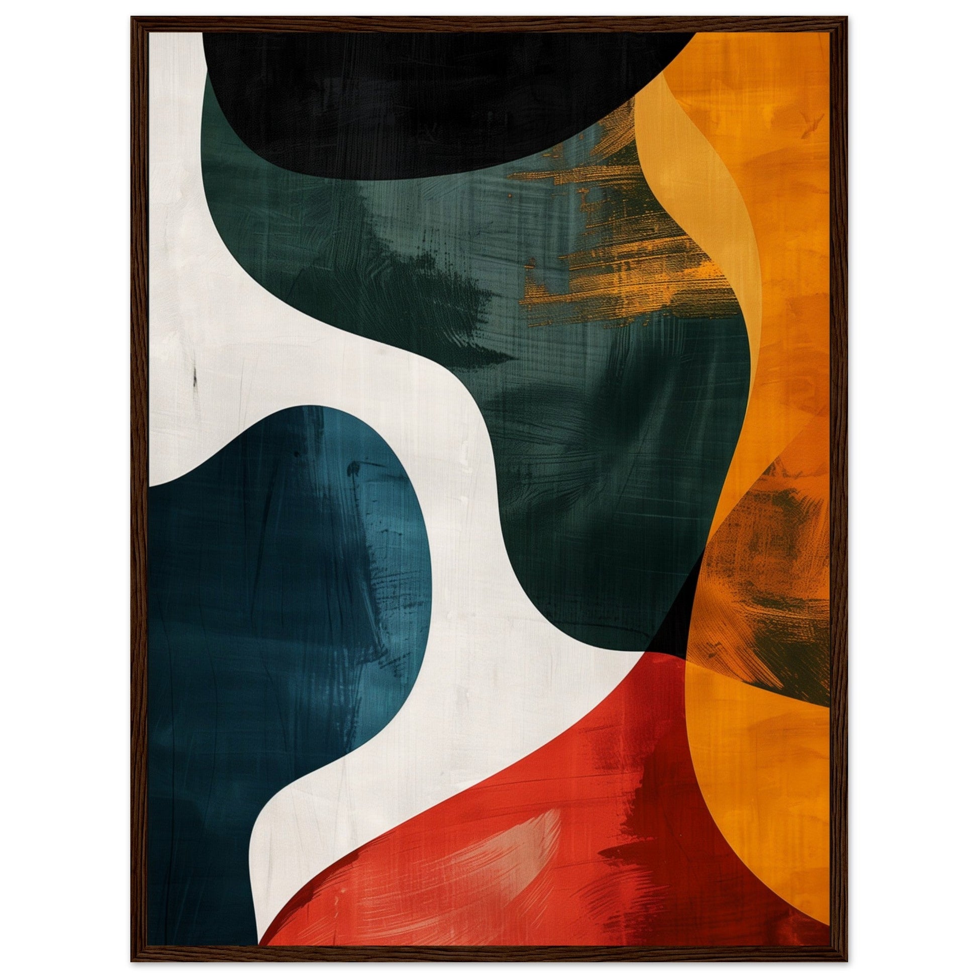 Poster Art Abstrait ( 60x80-cm-Bois-foncé)