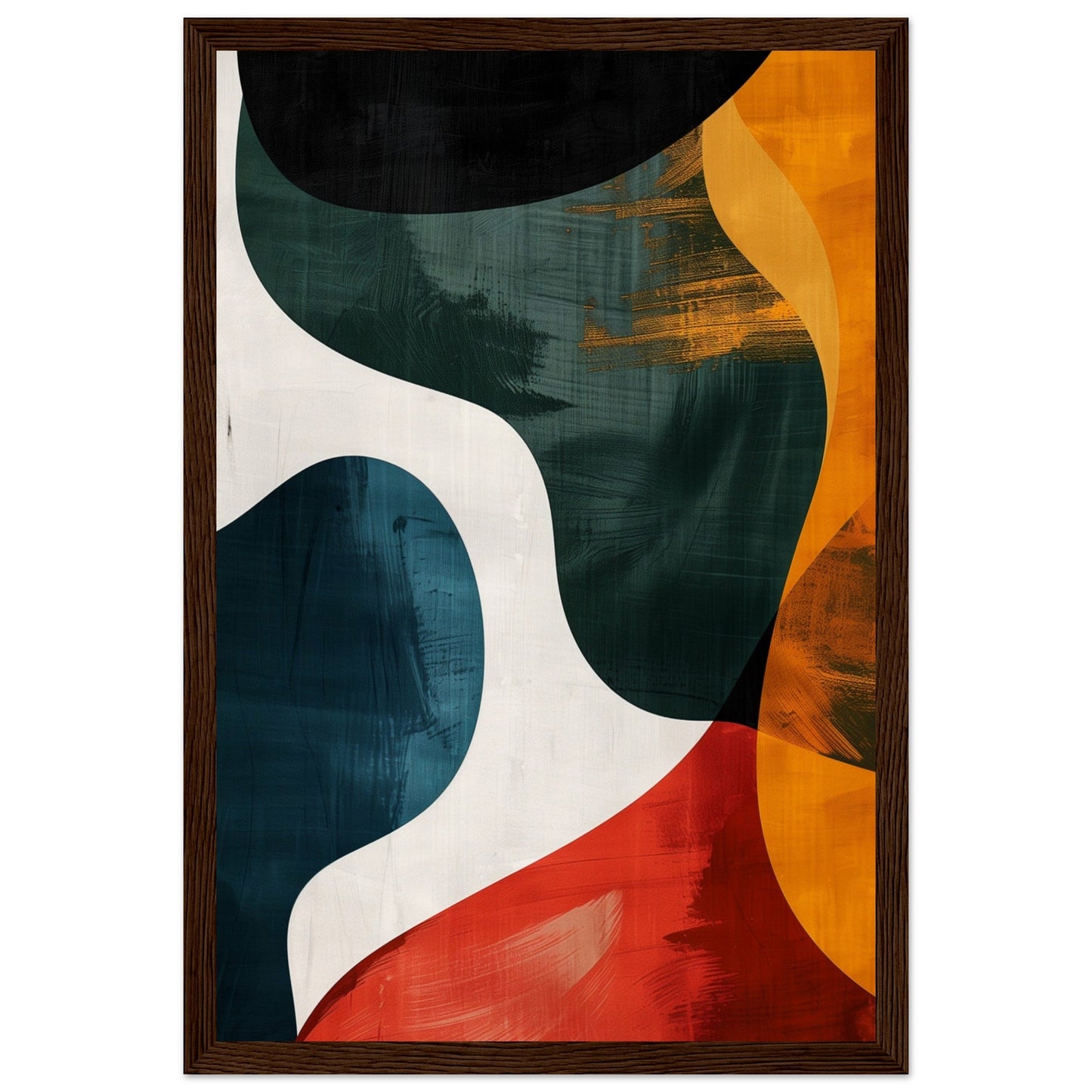 Poster Art Abstrait ( 30x45-cm-Bois-foncé)