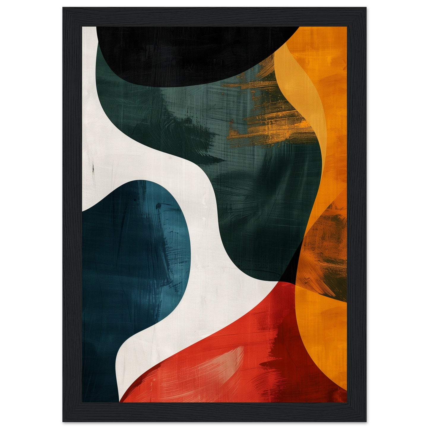 Poster Art Abstrait ( 21x29.7-cm-Bois-noir)