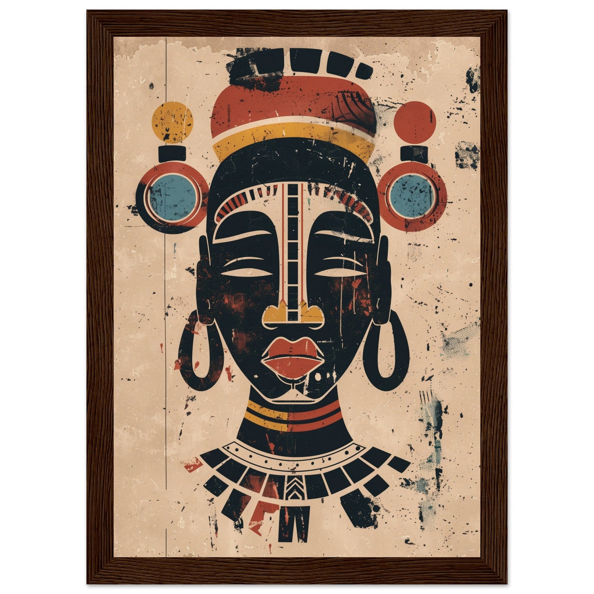 Poster Art Africain ( 21x29.7-cm-Bois-foncé)