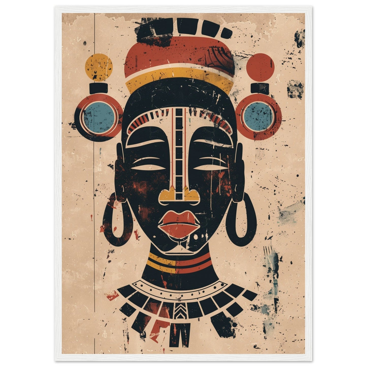 Poster Art Africain ( 50x70-cm-Bois-blanc)