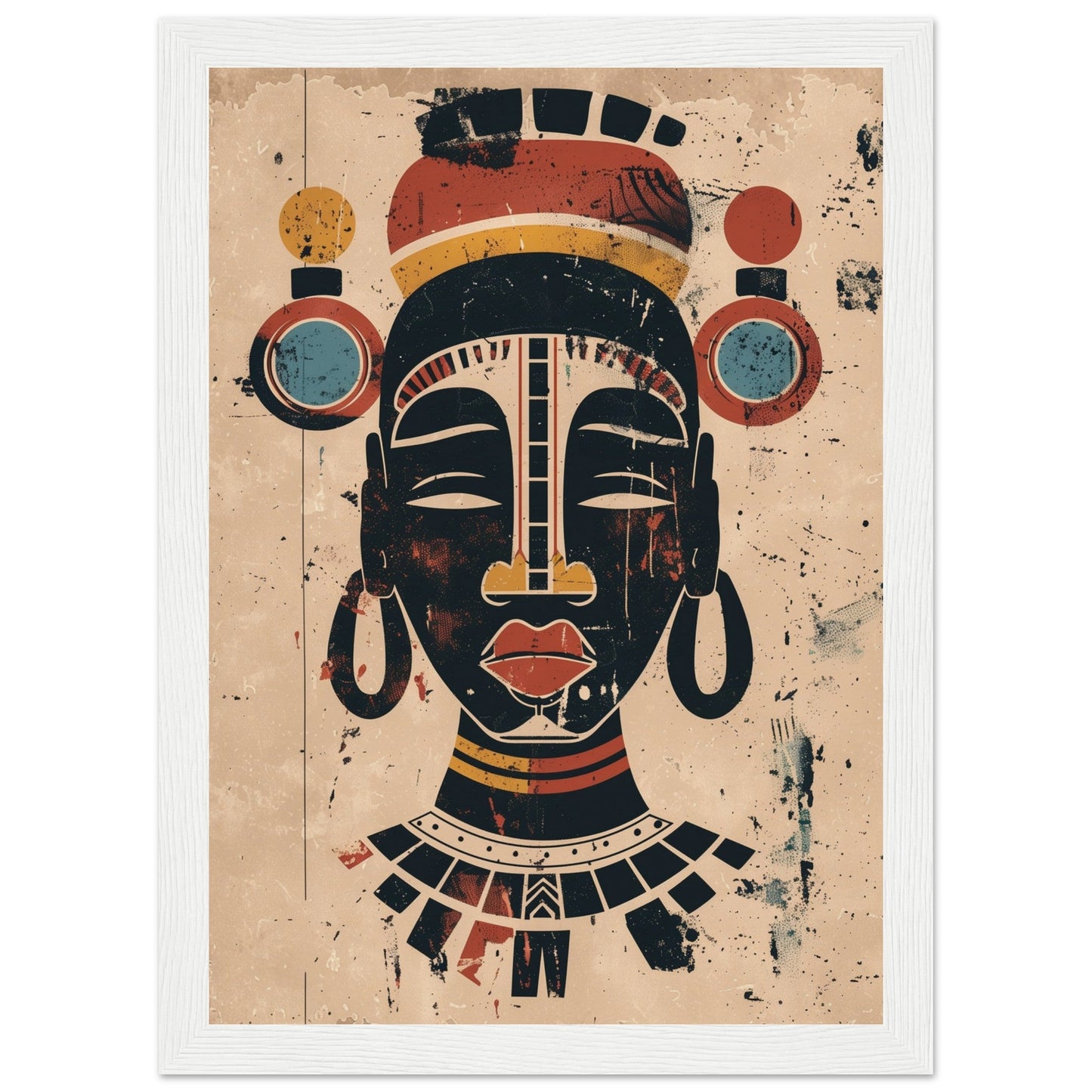 Poster Art Africain ( 21x29.7-cm-Bois-blanc)