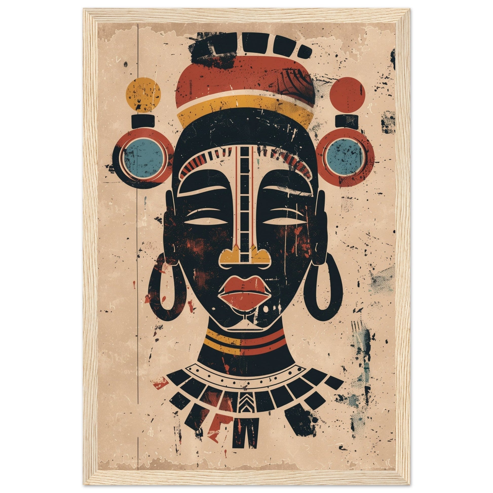 Poster Art Africain ( 30x45-cm-Bois-clair)