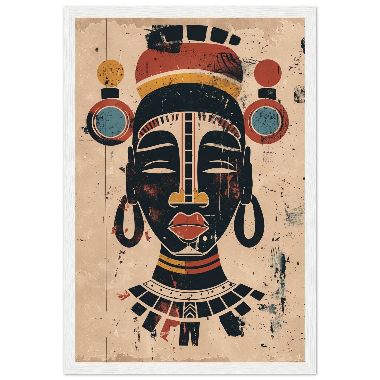 Poster Art Africain ( 30x45-cm-Bois-blanc)