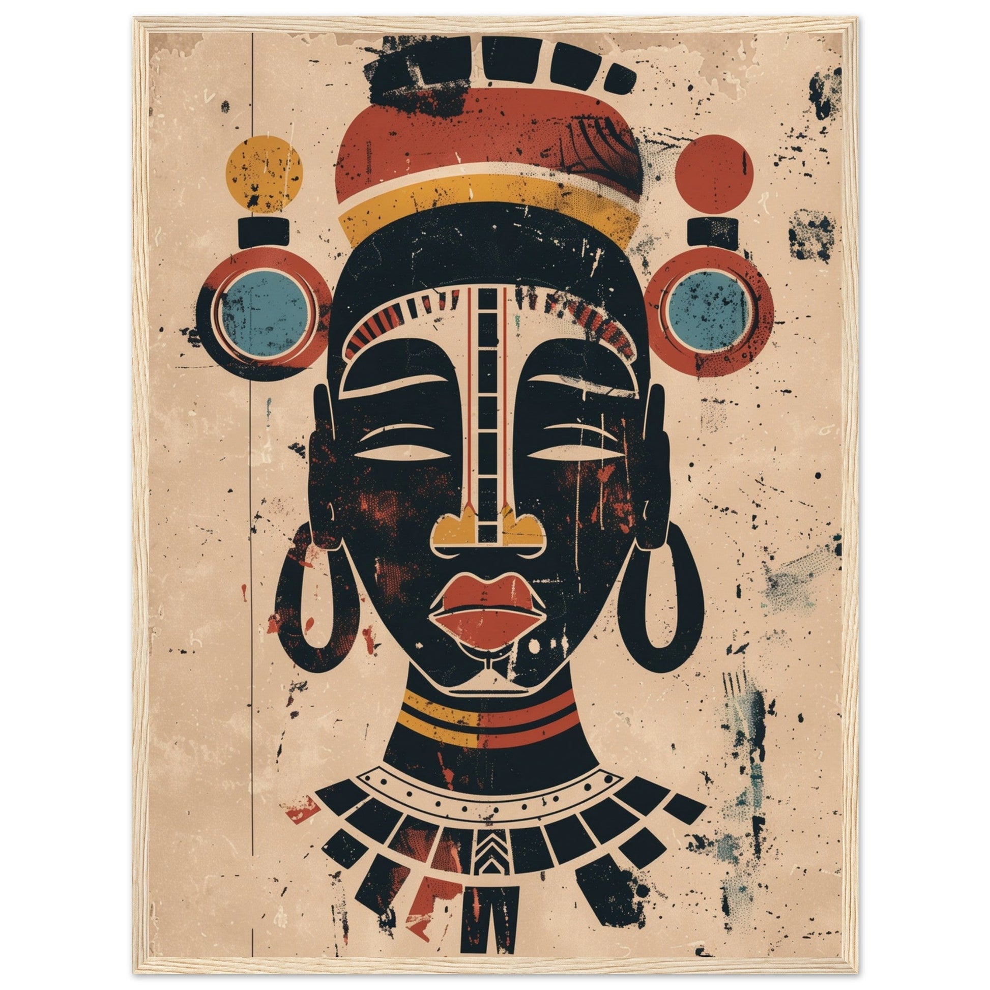 Poster Art Africain ( 60x80-cm-Bois-clair)