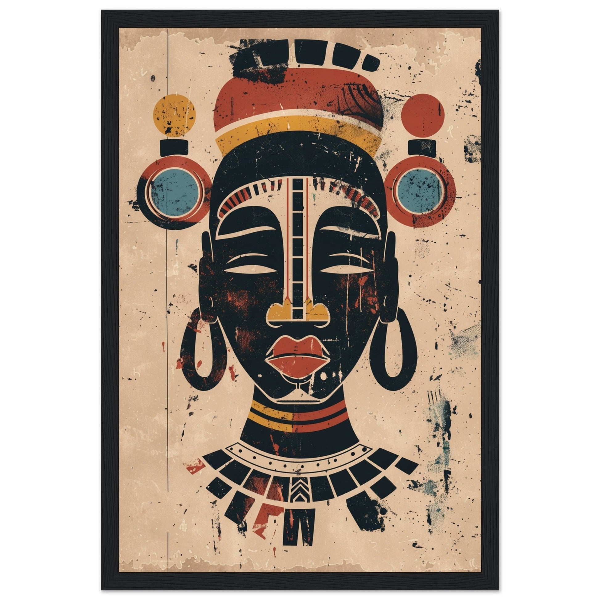 Poster Art Africain ( 30x45-cm-Bois-noir)