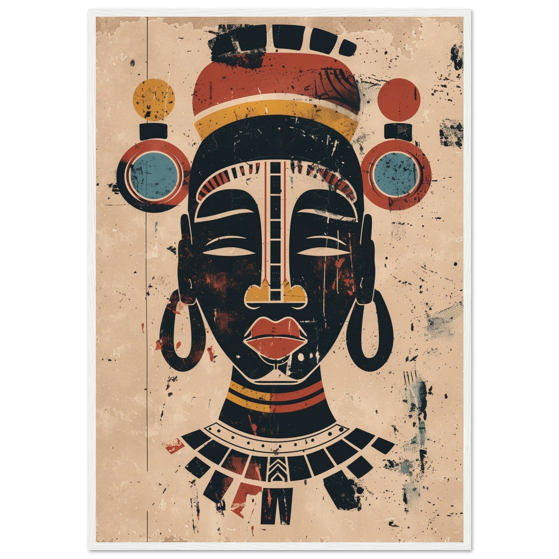 Poster Art Africain ( 70x100-cm-Bois-blanc)