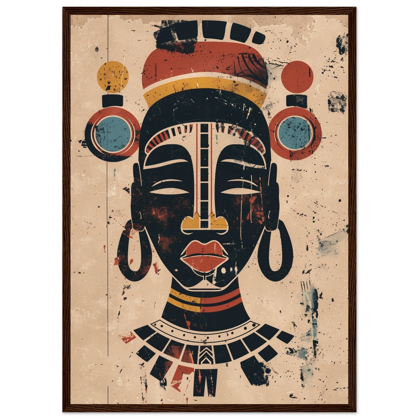 Poster Art Africain ( 50x70-cm-Bois-foncé)