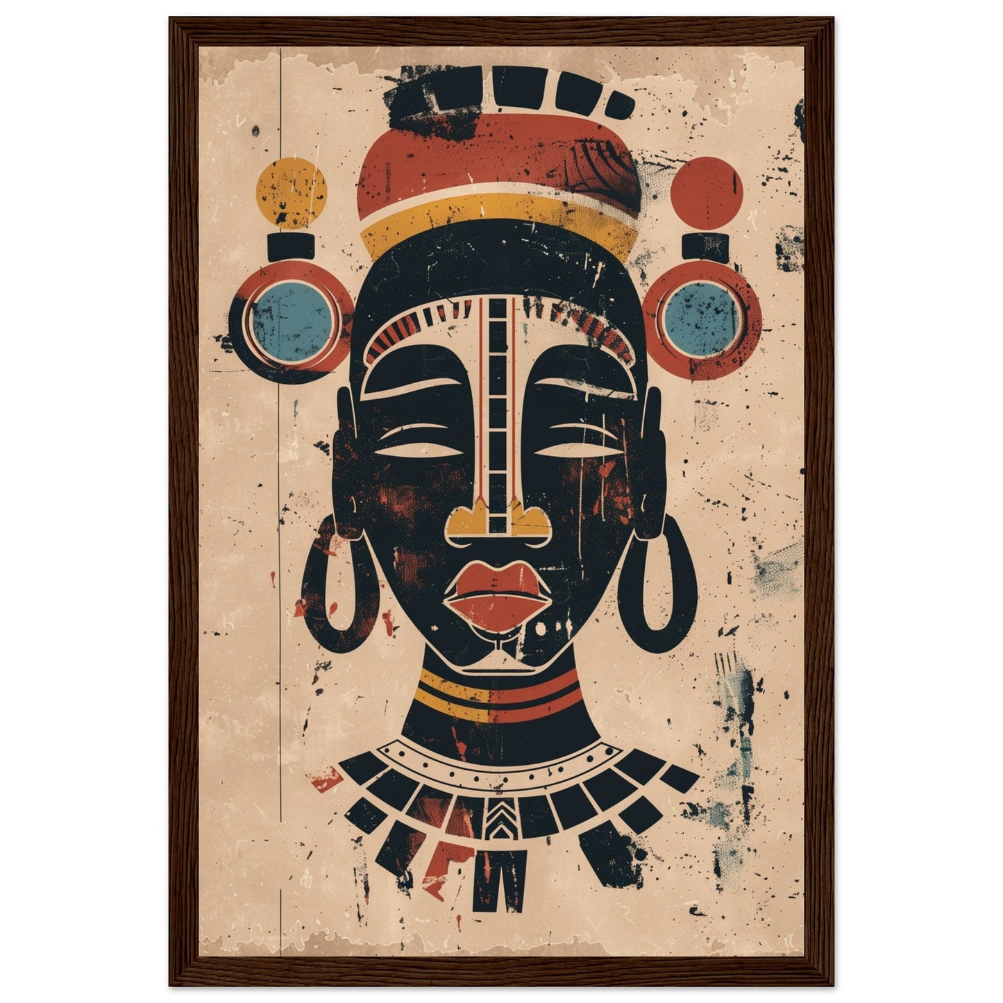 Poster Art Africain ( 30x45-cm-Bois-foncé)