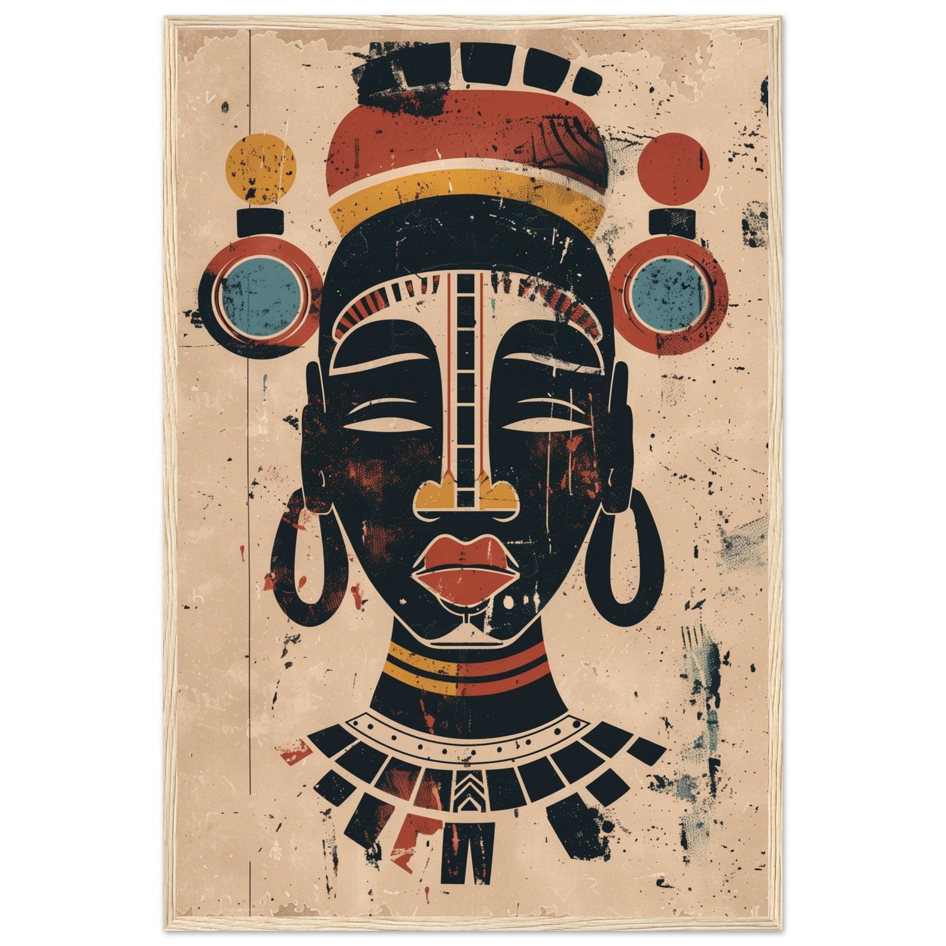 Poster Art Africain ( 60x90-cm-Bois-clair)