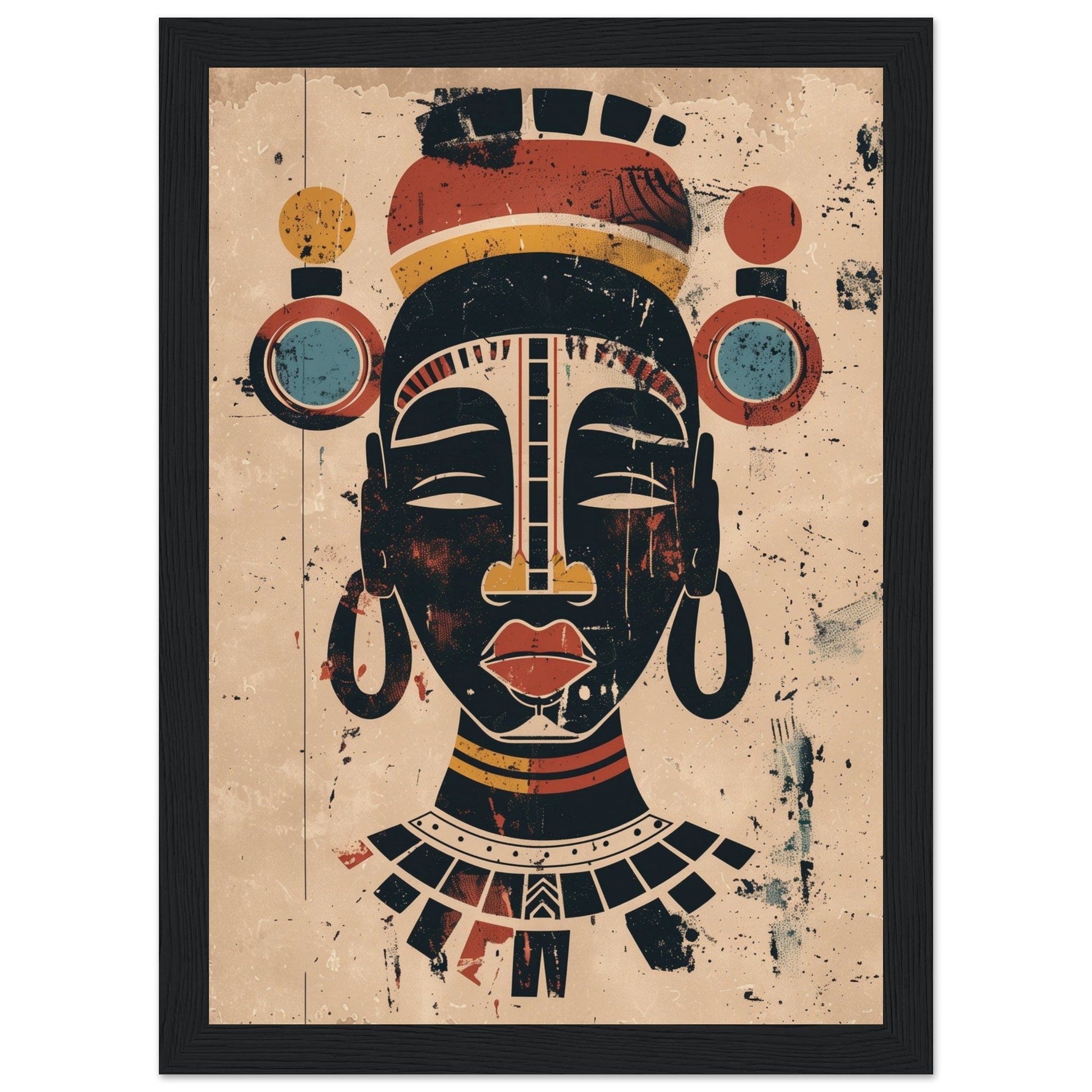 Poster Art Africain ( 21x29.7-cm-Bois-noir)