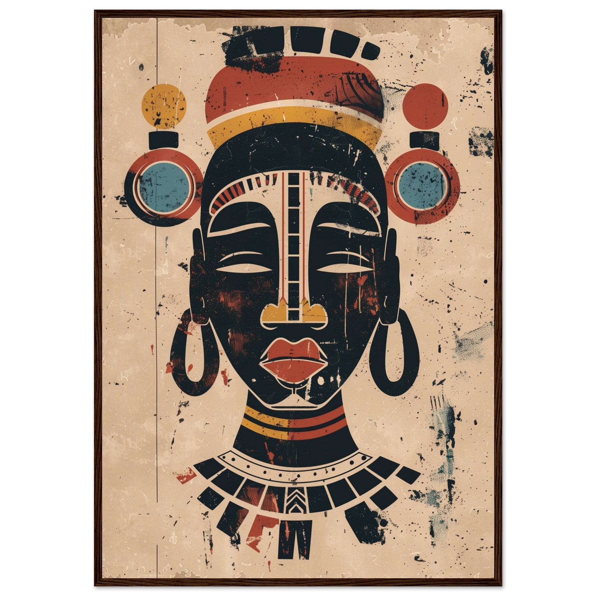 Poster Art Africain ( 70x100-cm-Bois-foncé)