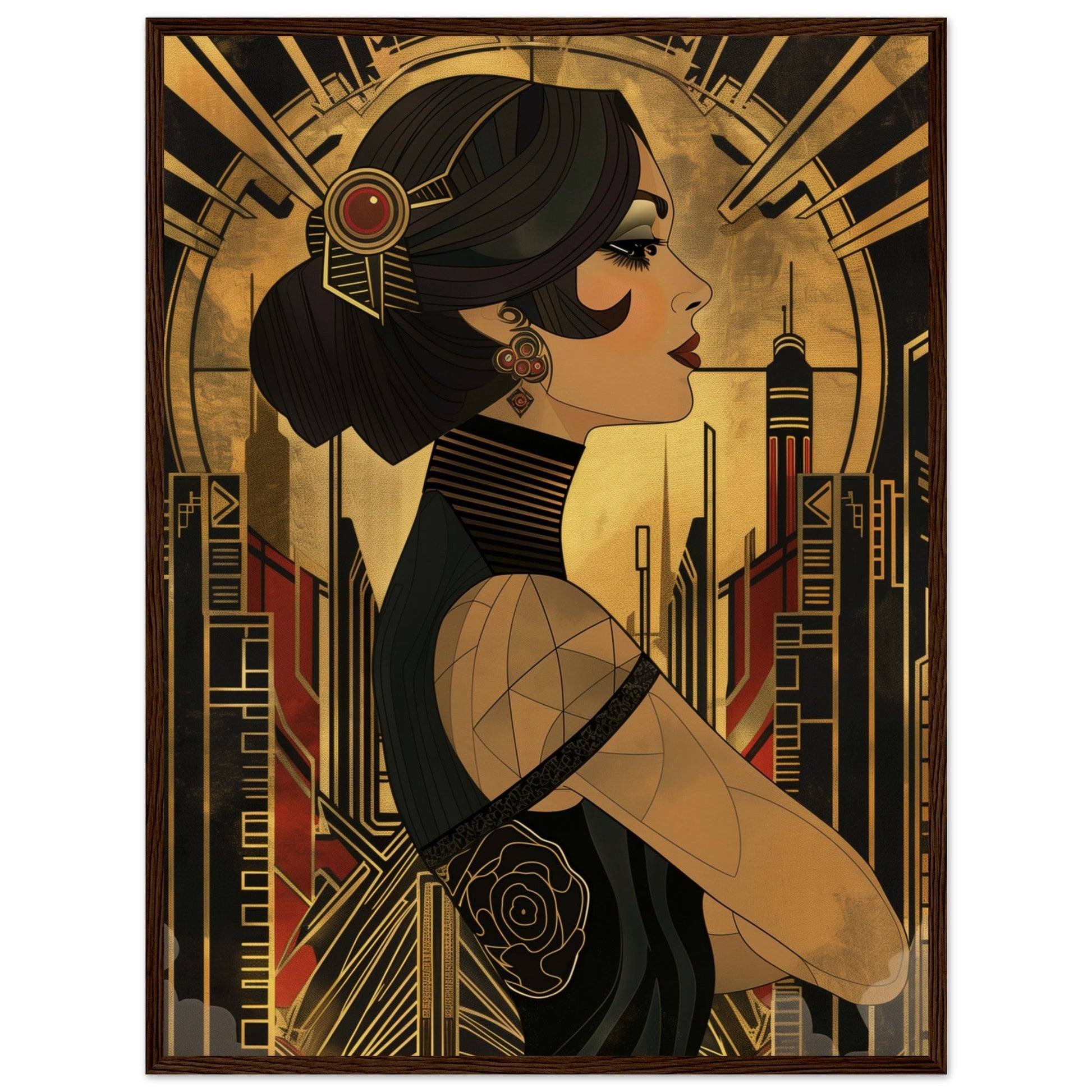 Poster Art Deco 1920 ( Bois-foncé-60x80-cm)