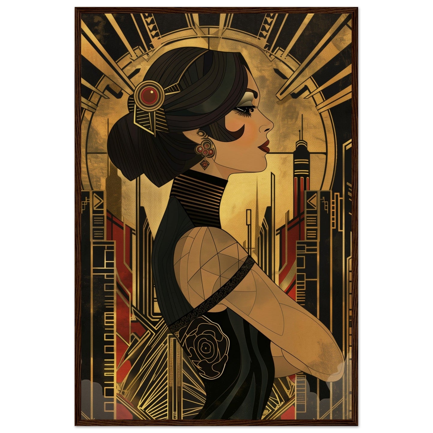 Poster Art Deco 1920 ( Bois-foncé-60x90-cm)