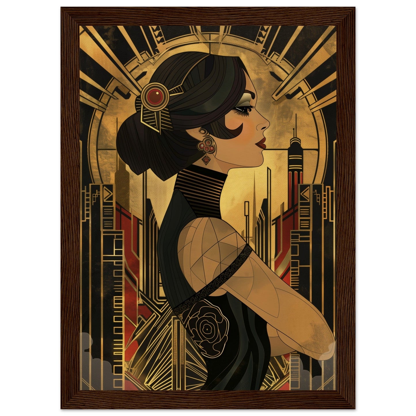 Poster Art Deco 1920 ( Bois-foncé-21x29.7-cm)