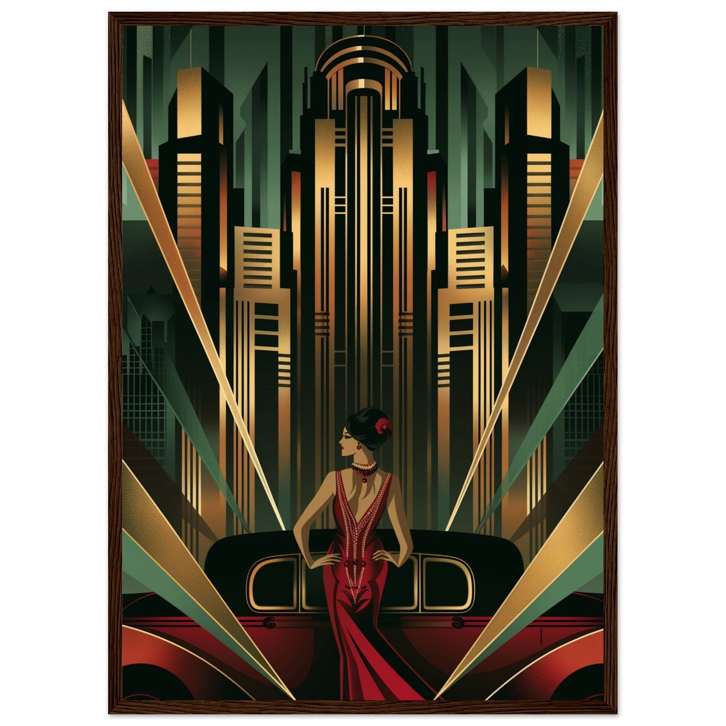 Poster Art Deco 1925 ( Bois-foncé-50x70-cm)