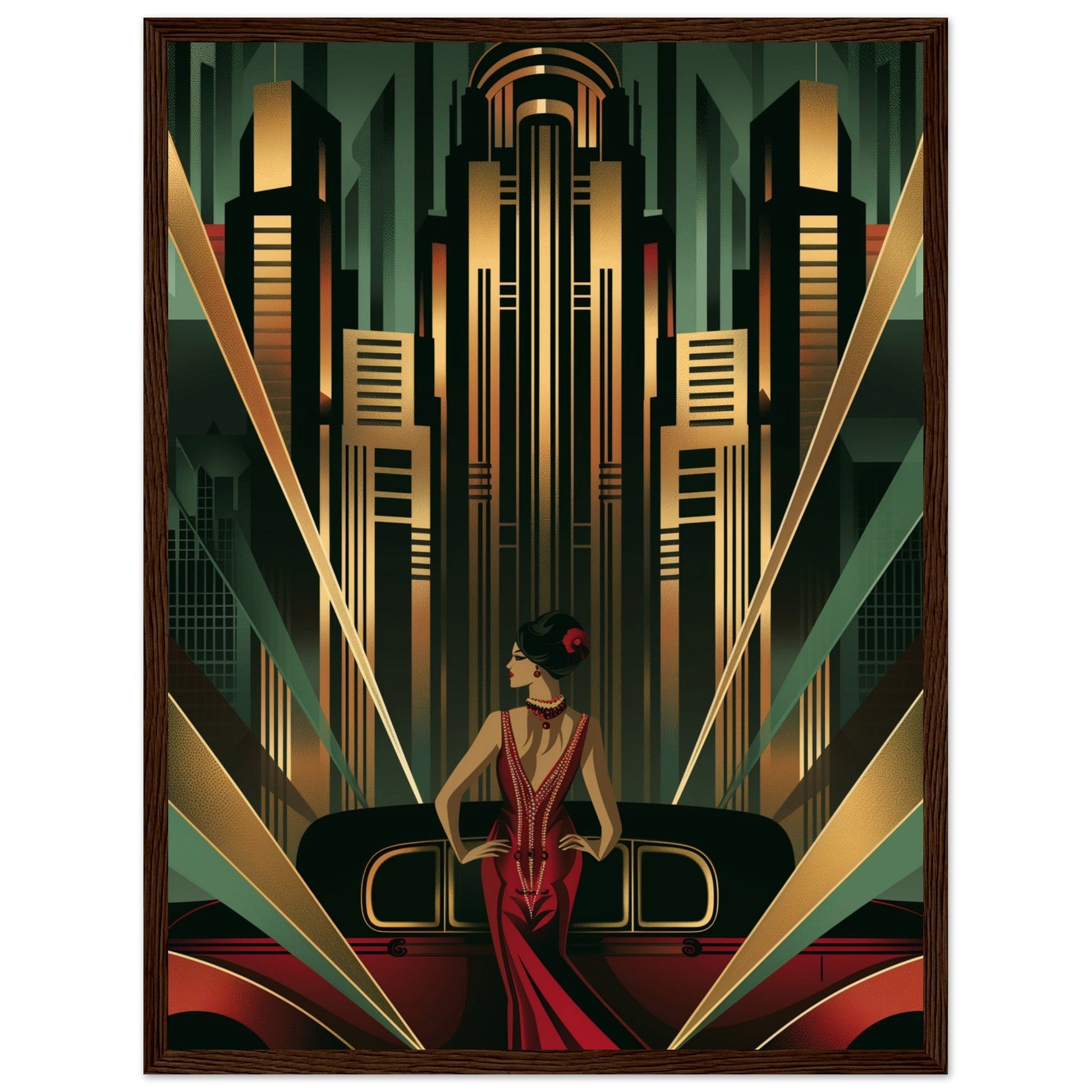 Poster Art Deco 1925 ( Bois-foncé-45x60-cm)