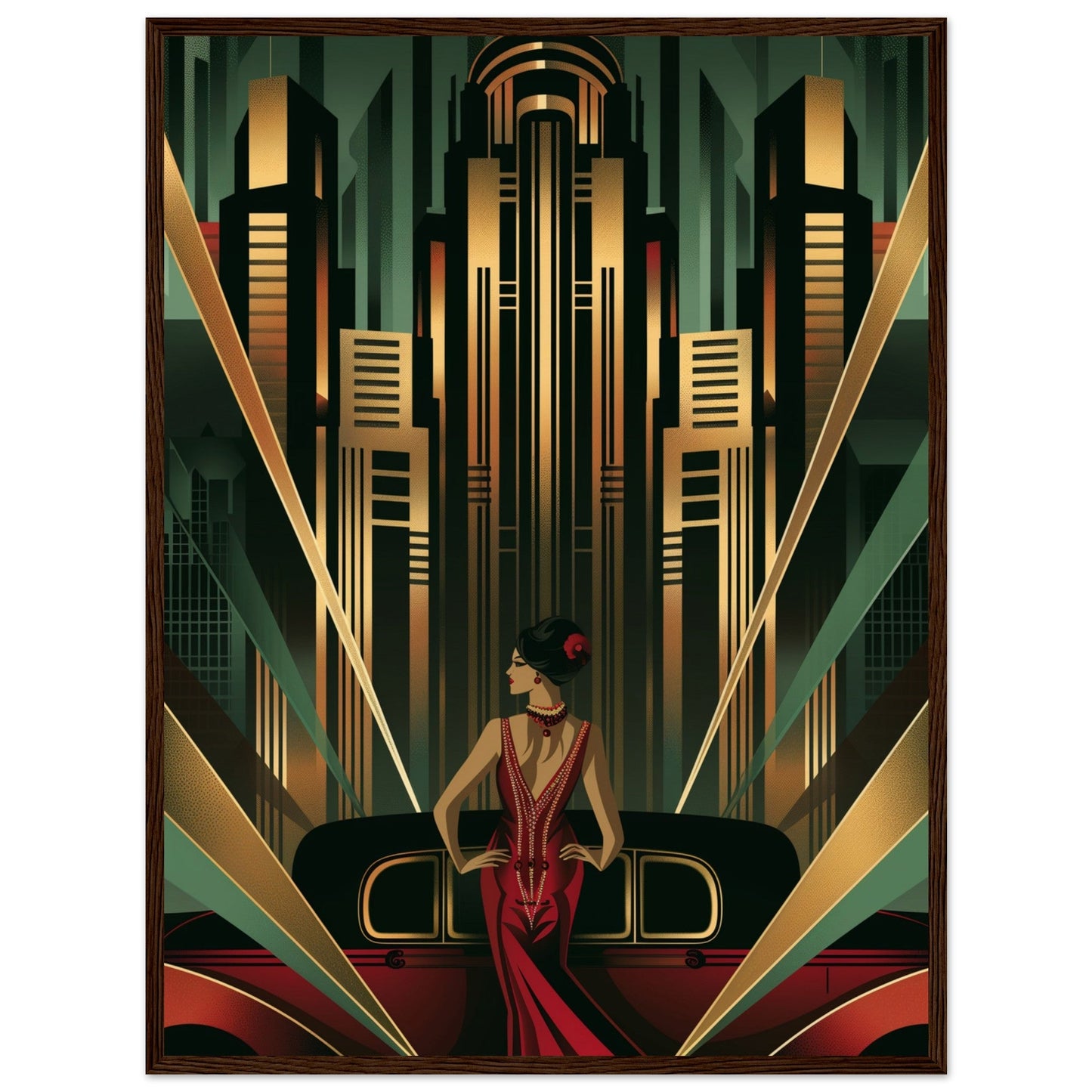 Poster Art Deco 1925 ( Bois-foncé-60x80-cm)