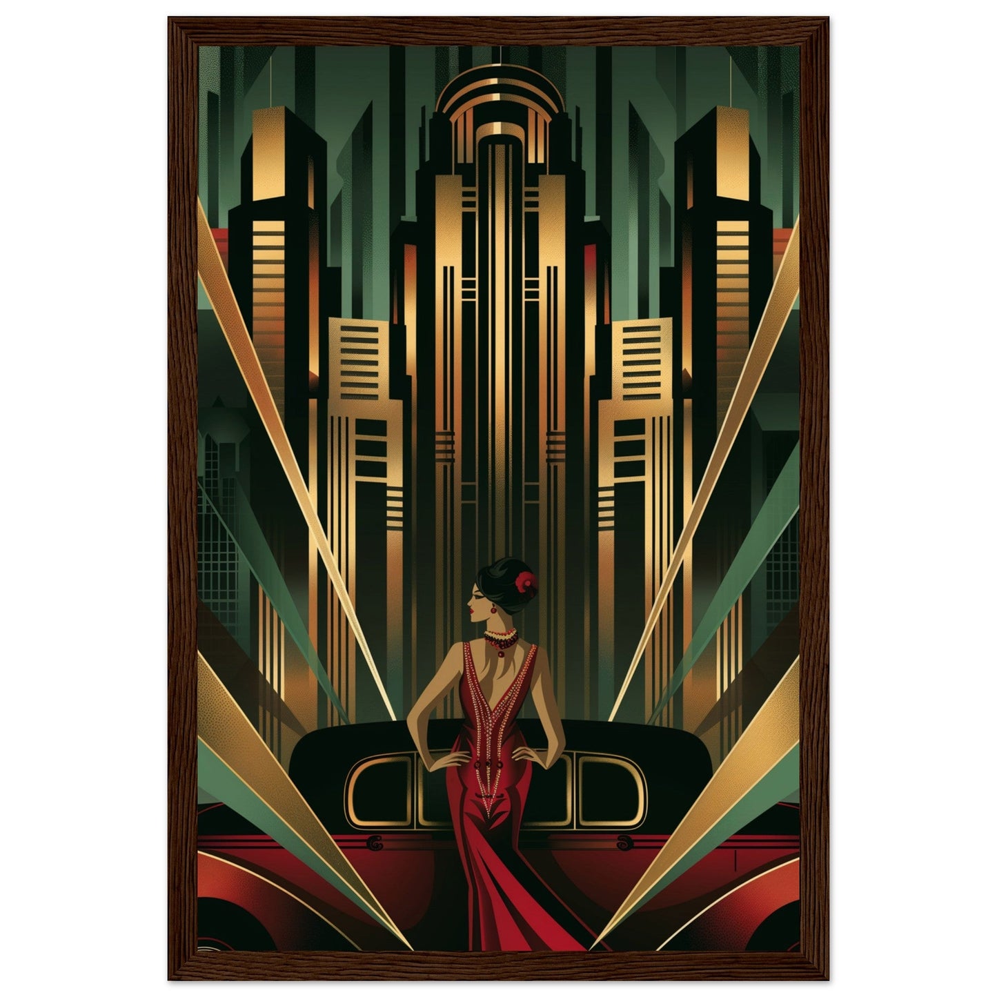 Poster Art Deco 1925 ( Bois-foncé-30x45-cm)