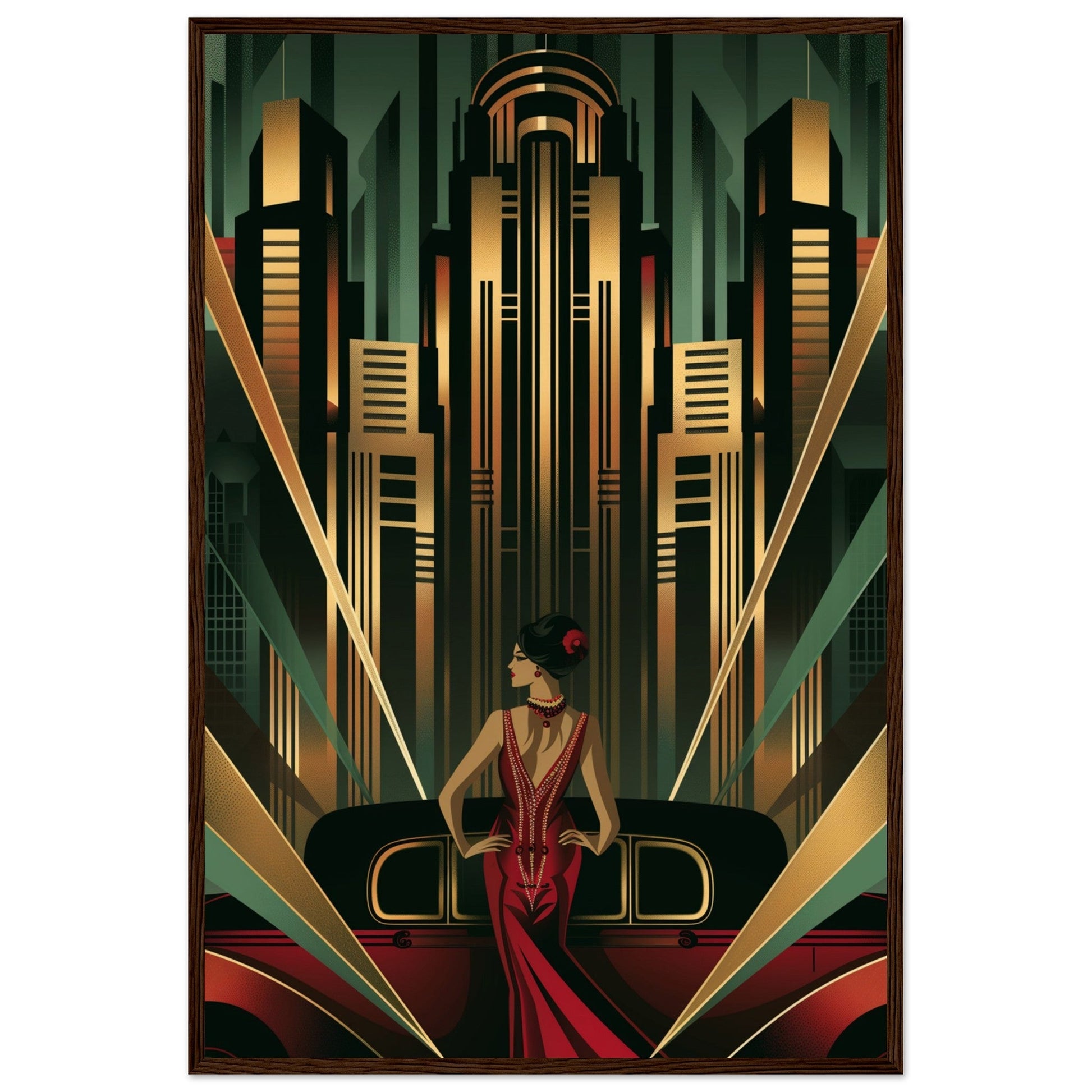 Poster Art Deco 1925 ( Bois-foncé-60x90-cm)