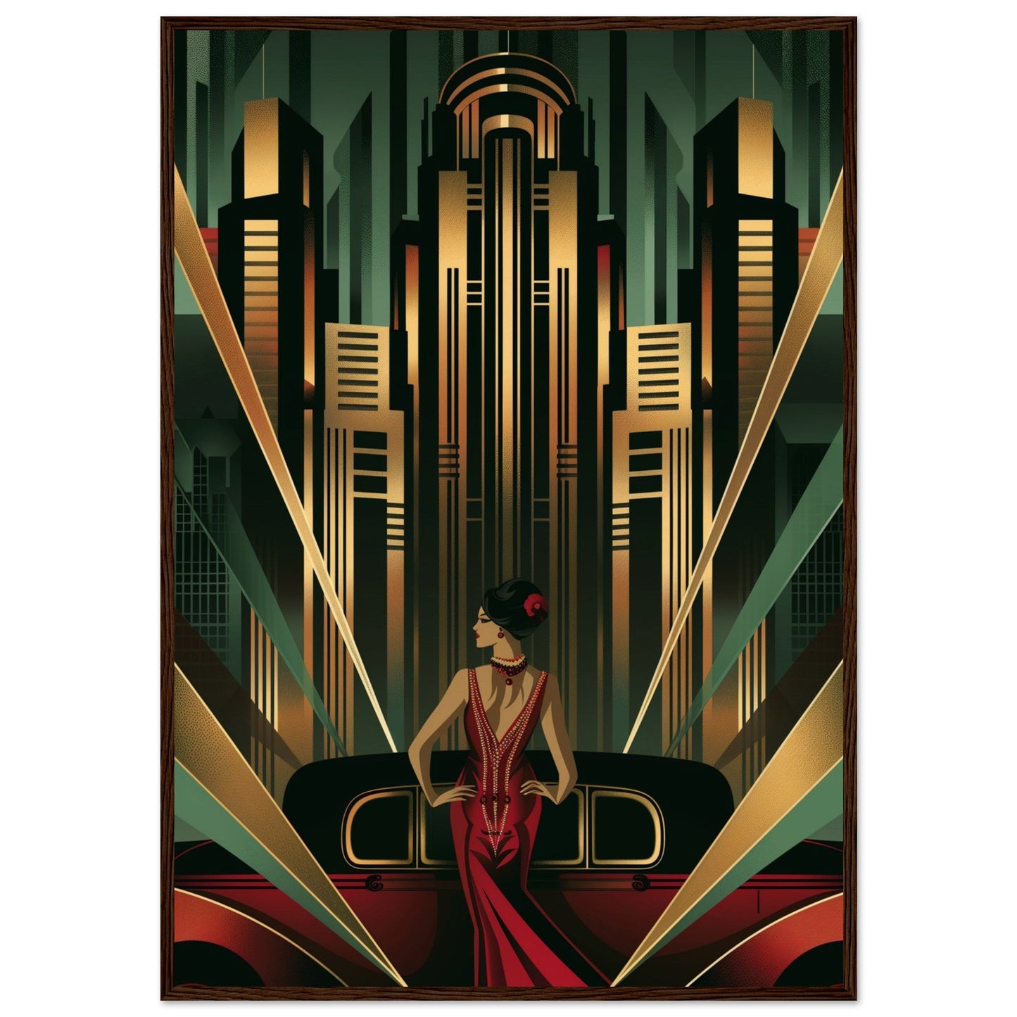 Poster Art Deco 1925 ( Bois-foncé-70x100-cm)