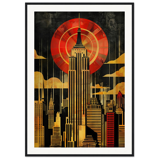 Poster Art Déco New York ( 70x100-cm-Bois-noir)