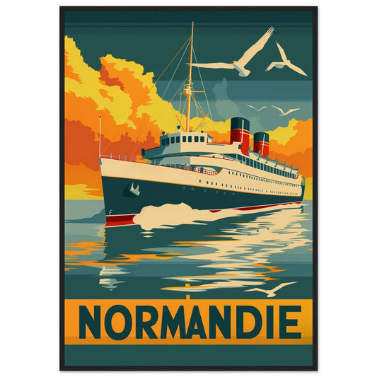 Poster Art Déco Normandie ( Bois-noir-70x100-cm)