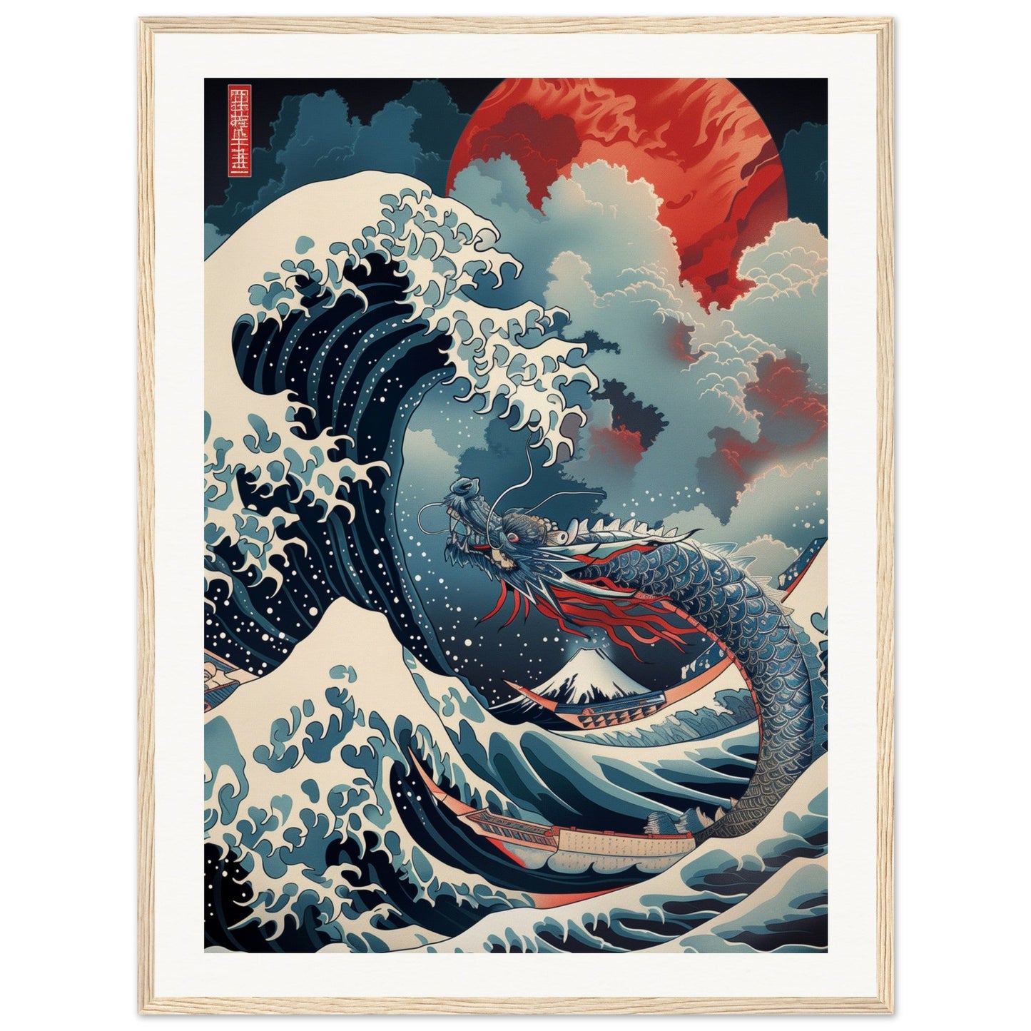 Poster Art Japonais ( 60x80-cm-Bois-clair)