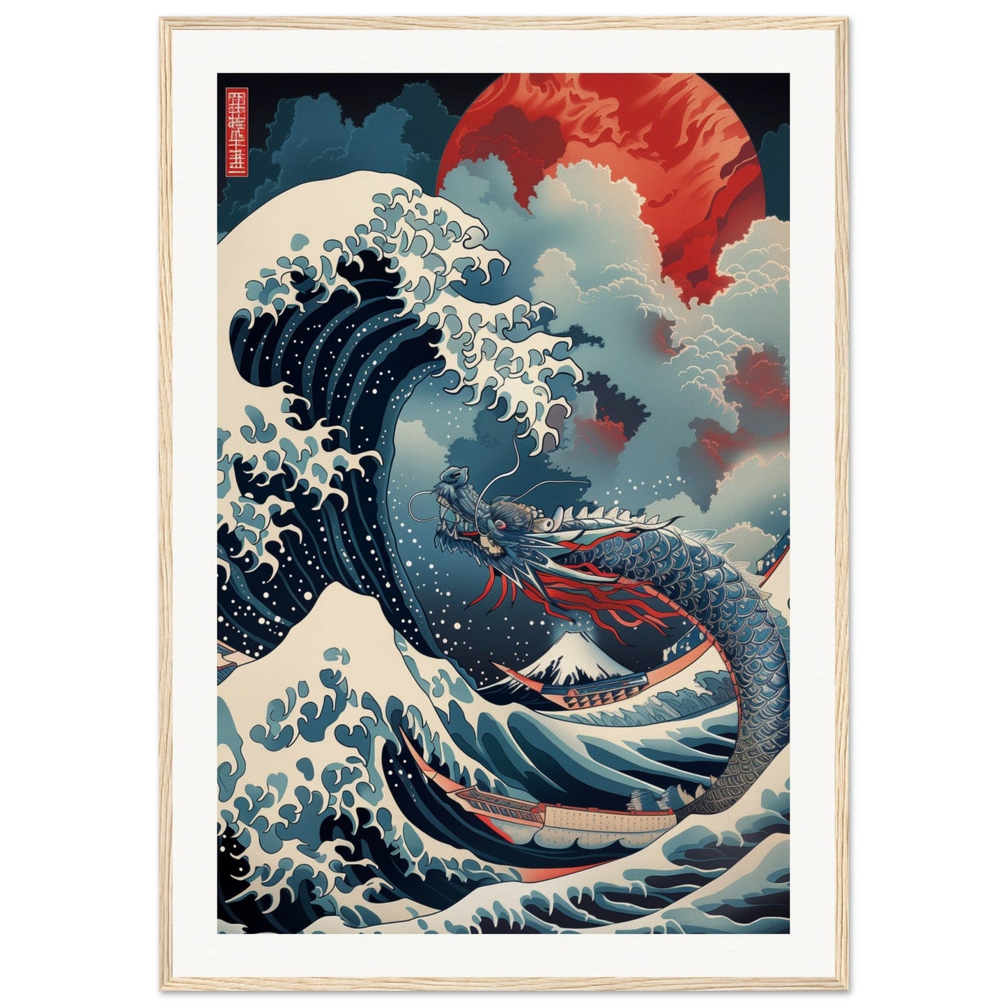 Poster Art Japonais ( 70x100-cm-Bois-clair)