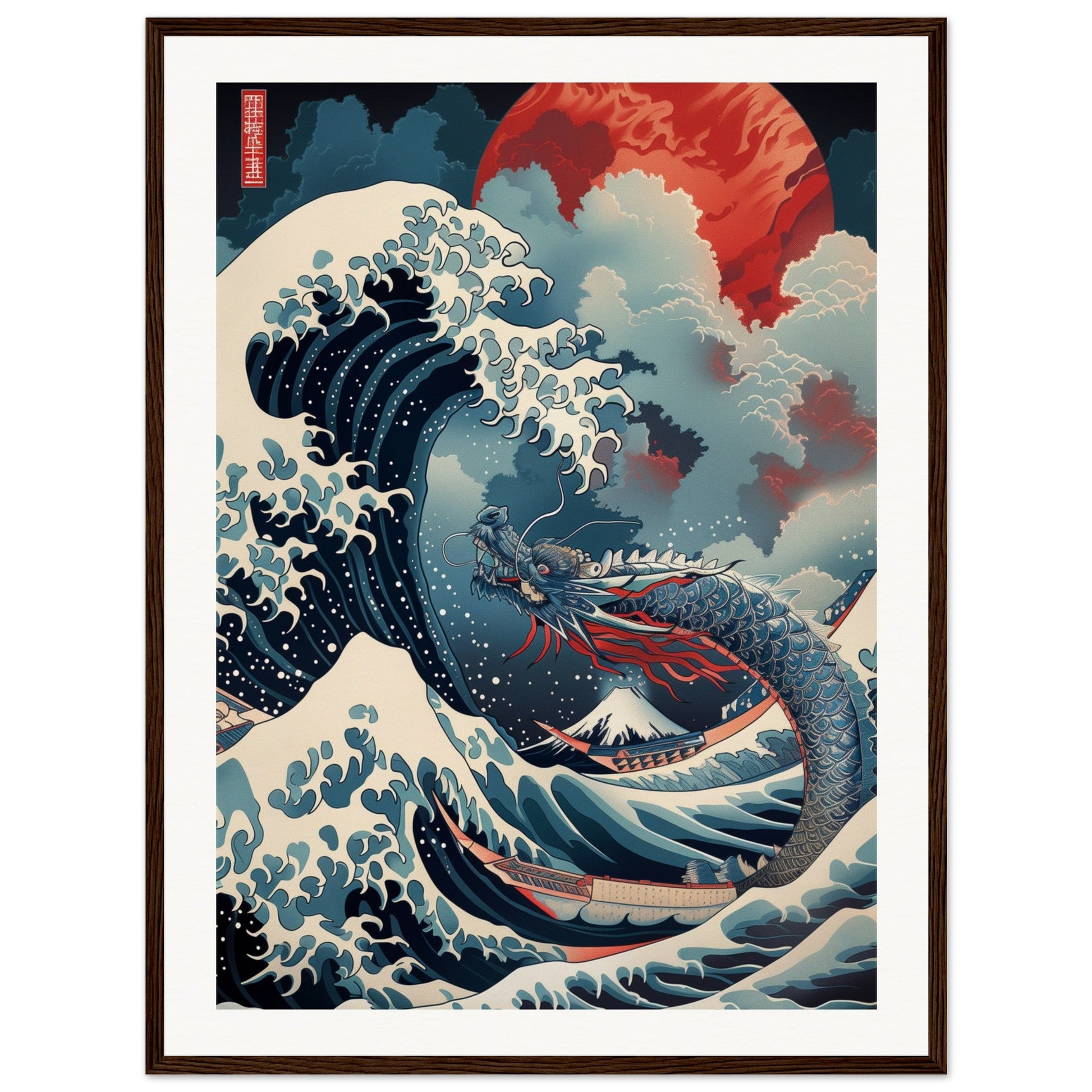 Poster Art Japonais ( 60x80-cm-Bois-foncé)