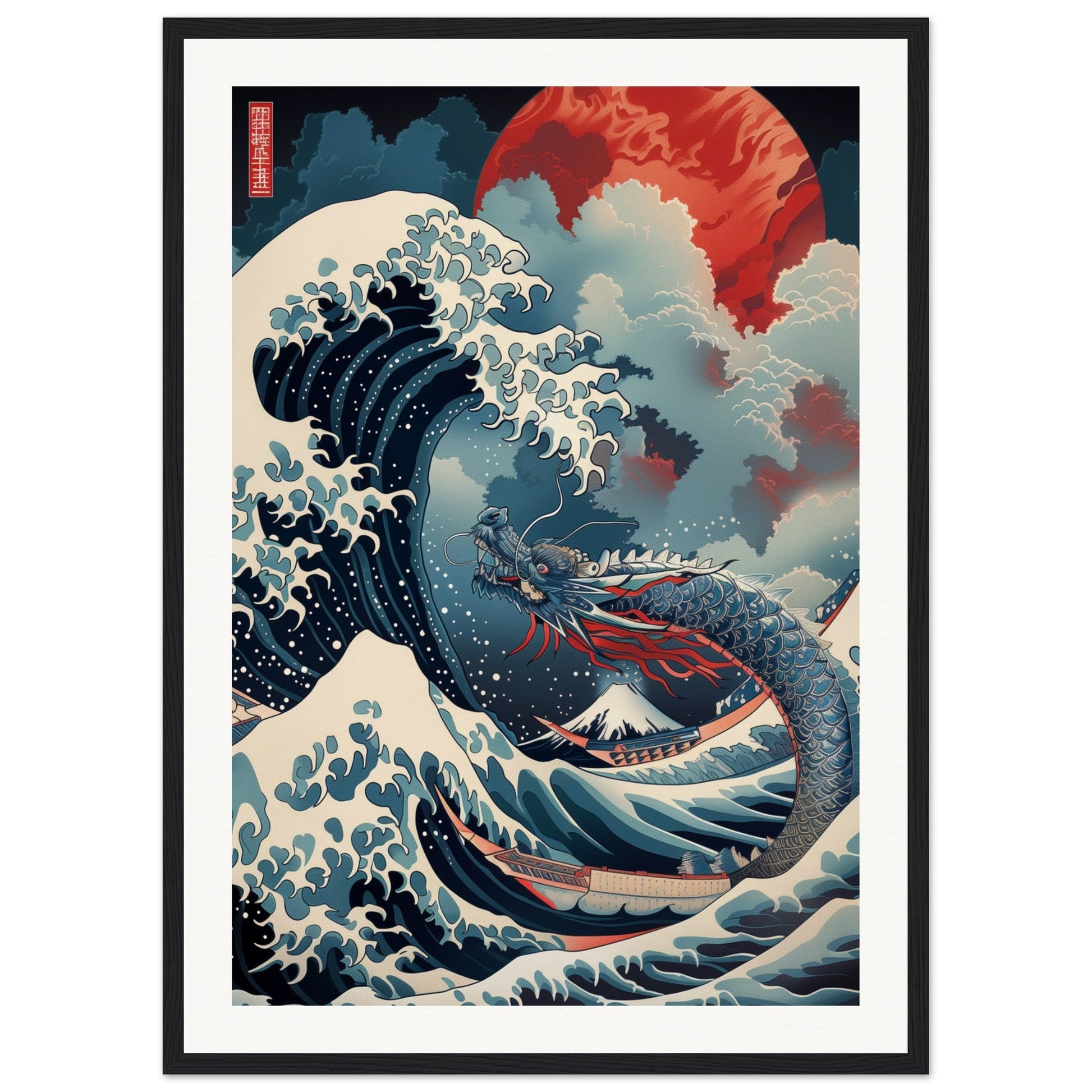 Poster Art Japonais ( 50x70-cm-Bois-noir)