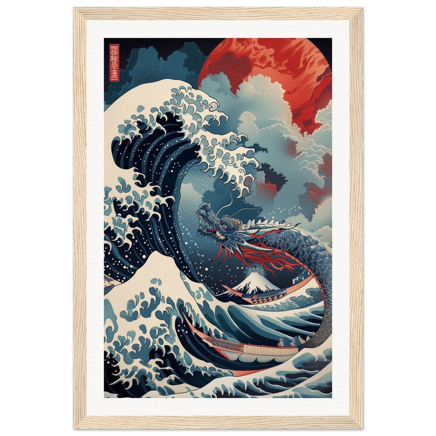 Poster Art Japonais ( 30x45-cm-Bois-clair)